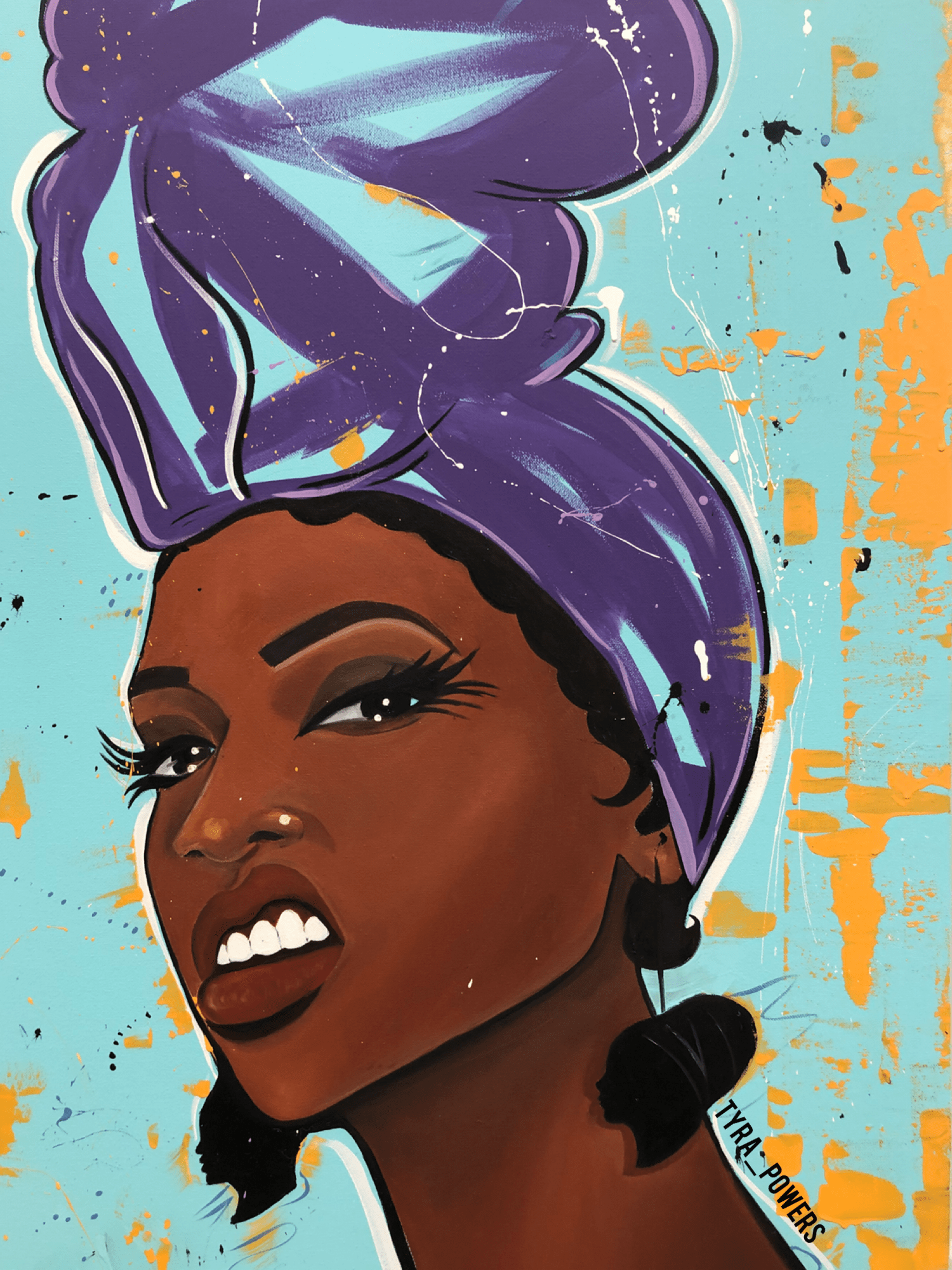 1500x2000 Purple Turban “Try Me”. Afro art, Black love art, Black girl cartoon