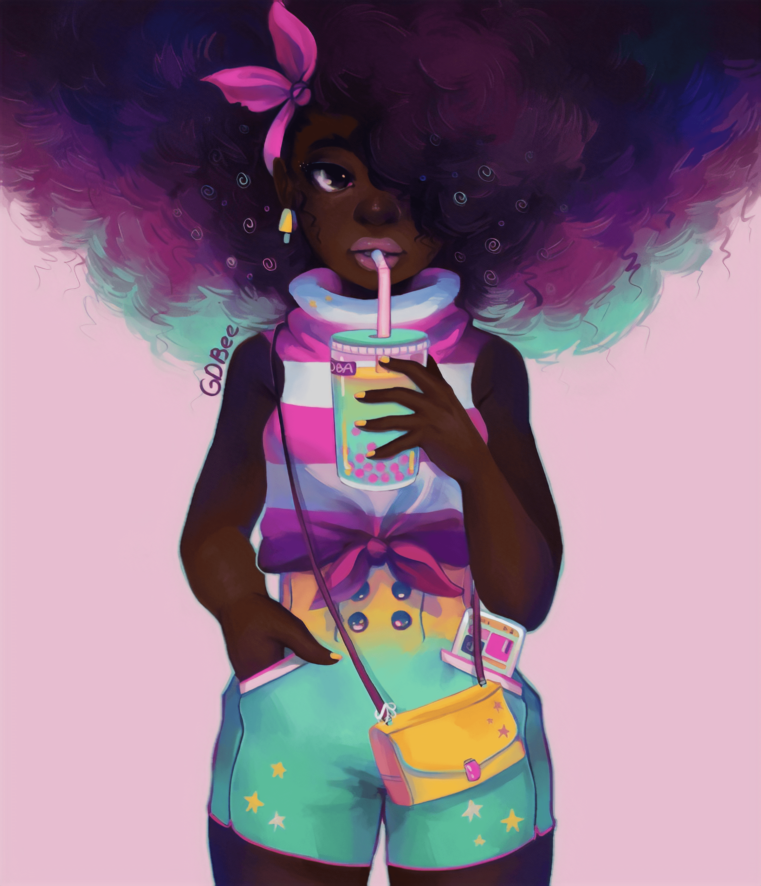 2576x3000 Black Women Art Wallpaper