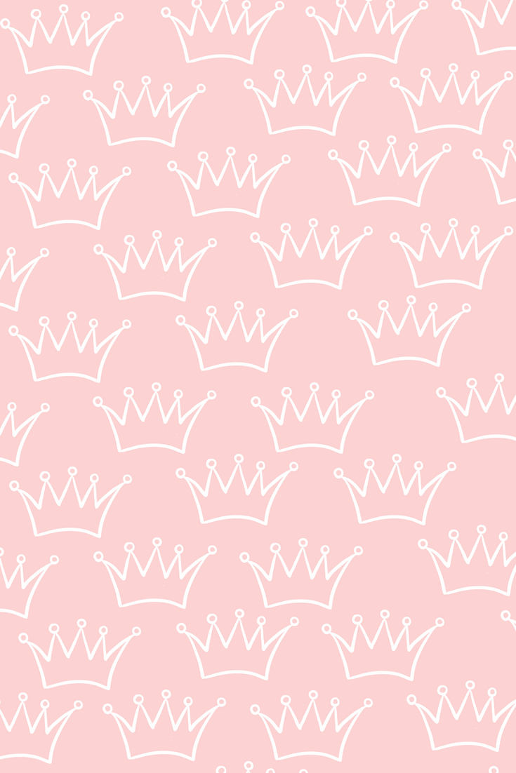 735x1102 White crowns on pink wallpaper #pink #colour #color #pinkaesthetic. Pink wallpaper background, Pink wallpaper, Pink wallpaper iphone