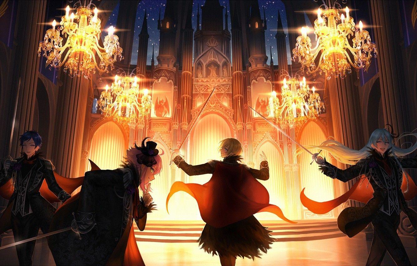 1332x850 Wallpaper castle, anime, art, guys, chandeliers, Ensemble Stars! image for desktop, section прочее