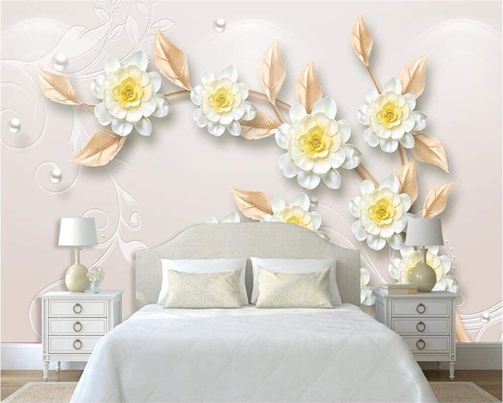1000x800 ZXCIE Custom Wallpaper Modern 3D Aesthetic Jewelry Flowers Tv Background Wall Living Room Bedroom Background 3D Wllpaper: Amazon.ca: Home & Kitchen