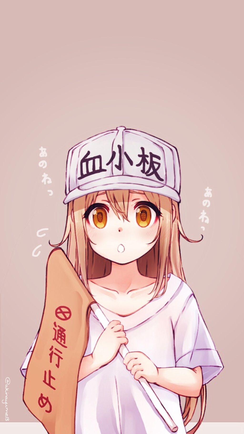 1024x1820 cellsatwork #hatarakusaibou #platelet #loli #anime Loli Wallpaper Android