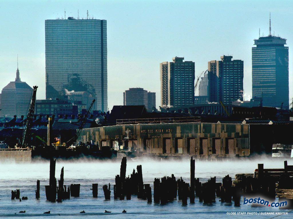 1024x768 Boston.com / News / Weather / Cold Boston scenes wallpaper