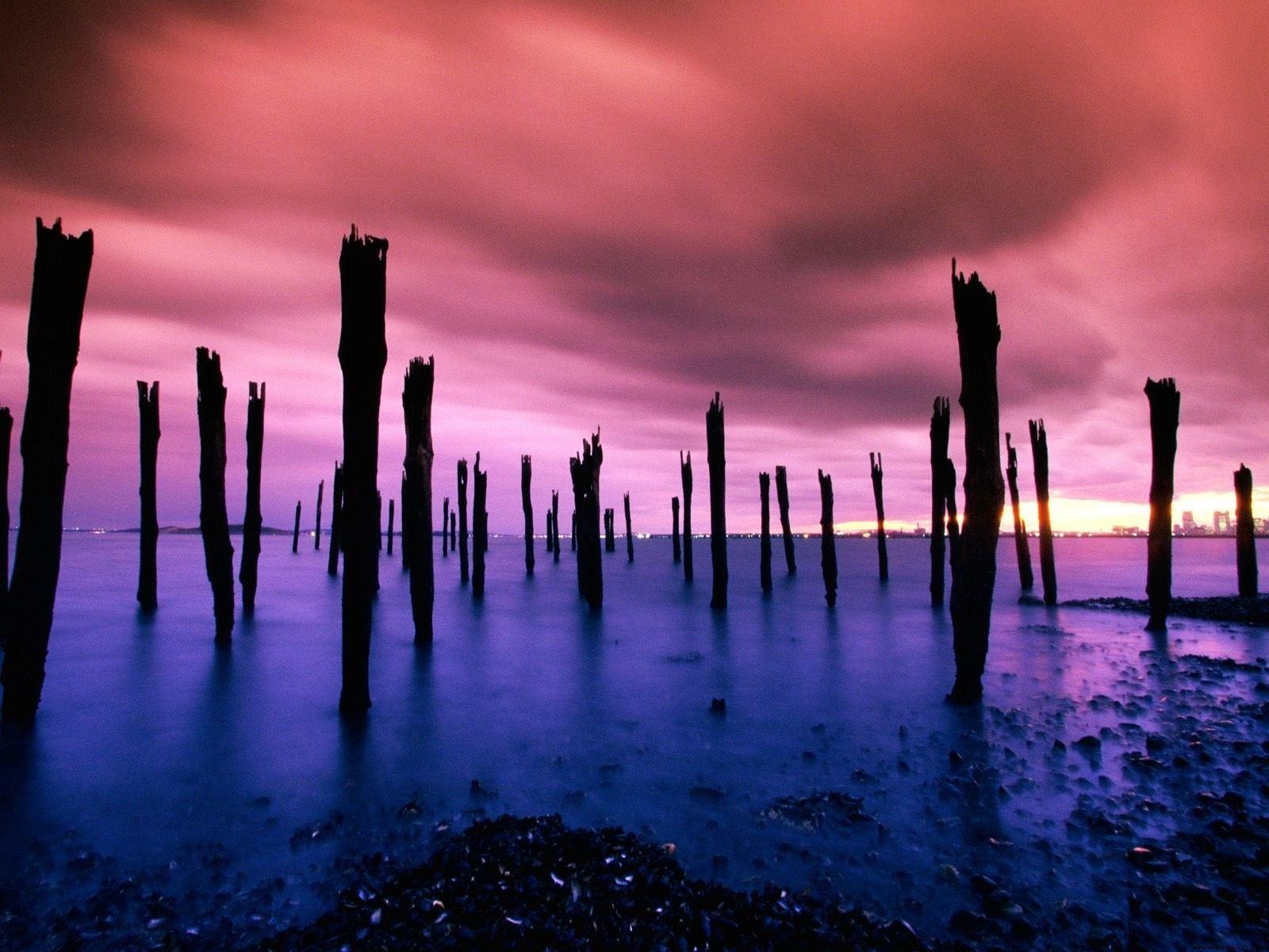 1600x1200 Oceans: Boston Pilings Harbor Dock Old Ocean Massachusetts Beach
