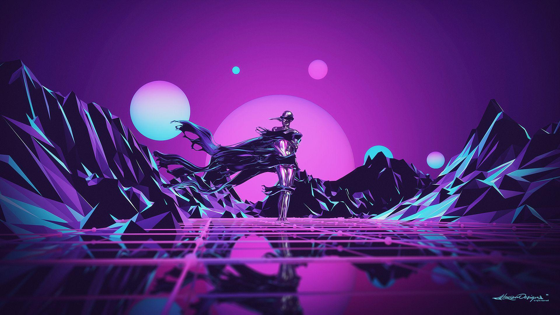 1920x1080 Lacza, Abstract, Low poly, Retro style Wallpaper HD / Desktop and Mobile Background