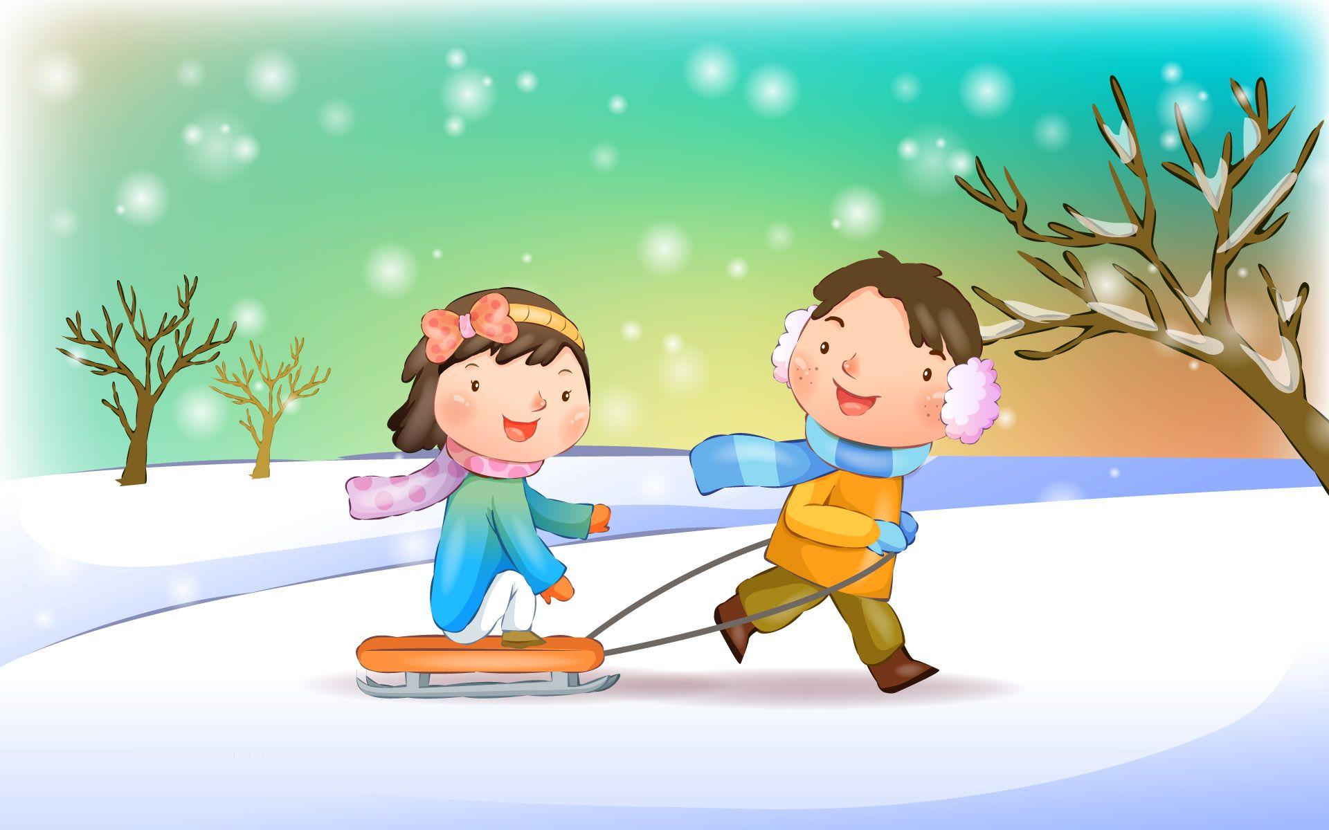 1920x1200 Winter Cartoon Wallpaper