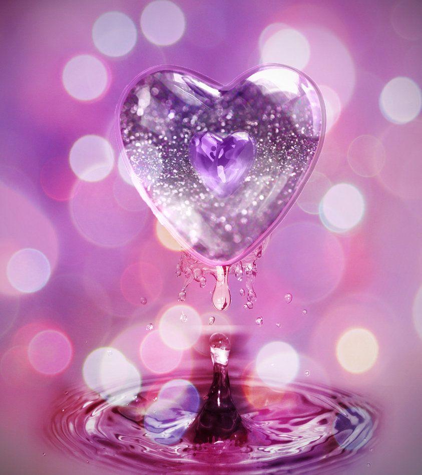 843x948 Glitter Heart Wallpaper