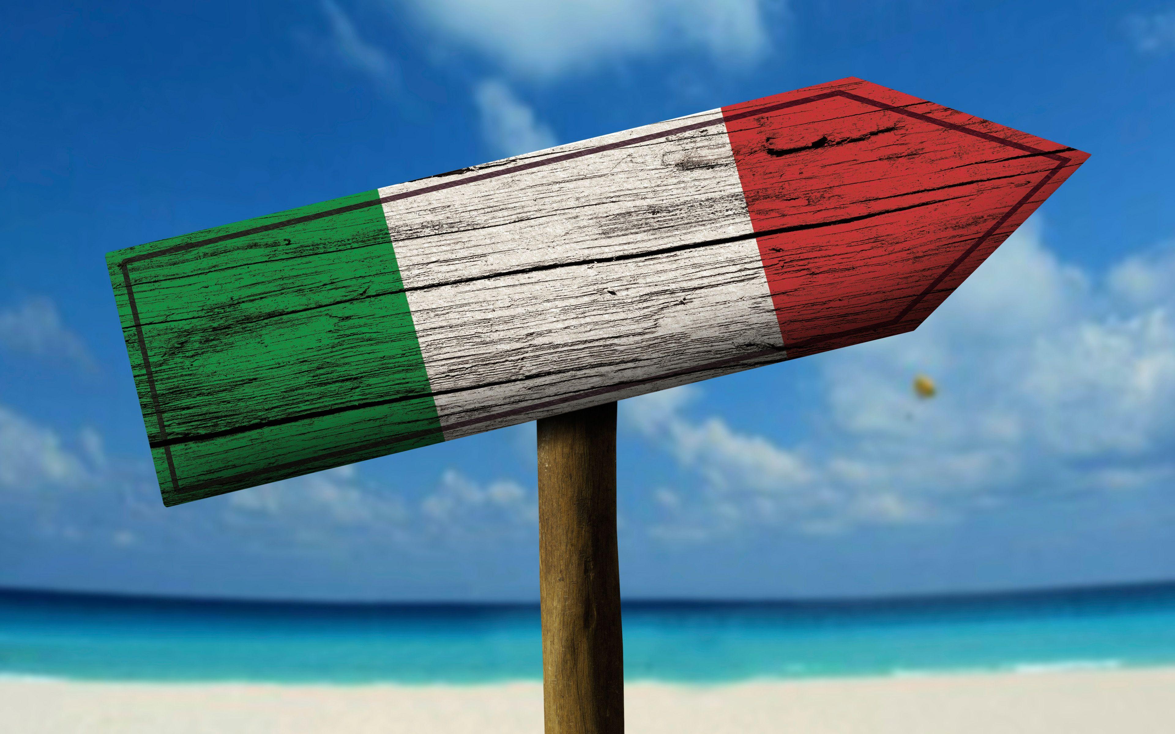 3840x2400 Download wallpaper Italian flag, wooden arrow, 4k, national symbols, Flag of Italy, Arrow with Italian flag, Italy, Europian countries, Italy 3D flag for desktop with resolution 3840x2400. High Quality HD picture wallpaper