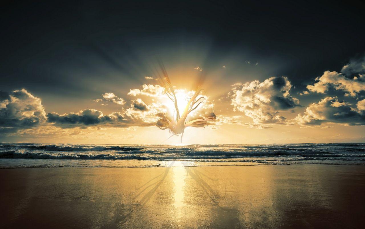 1280x804 Sun Clouds Ocean Waves & Beach wallpaper. Sun Clouds Ocean Waves & Beach