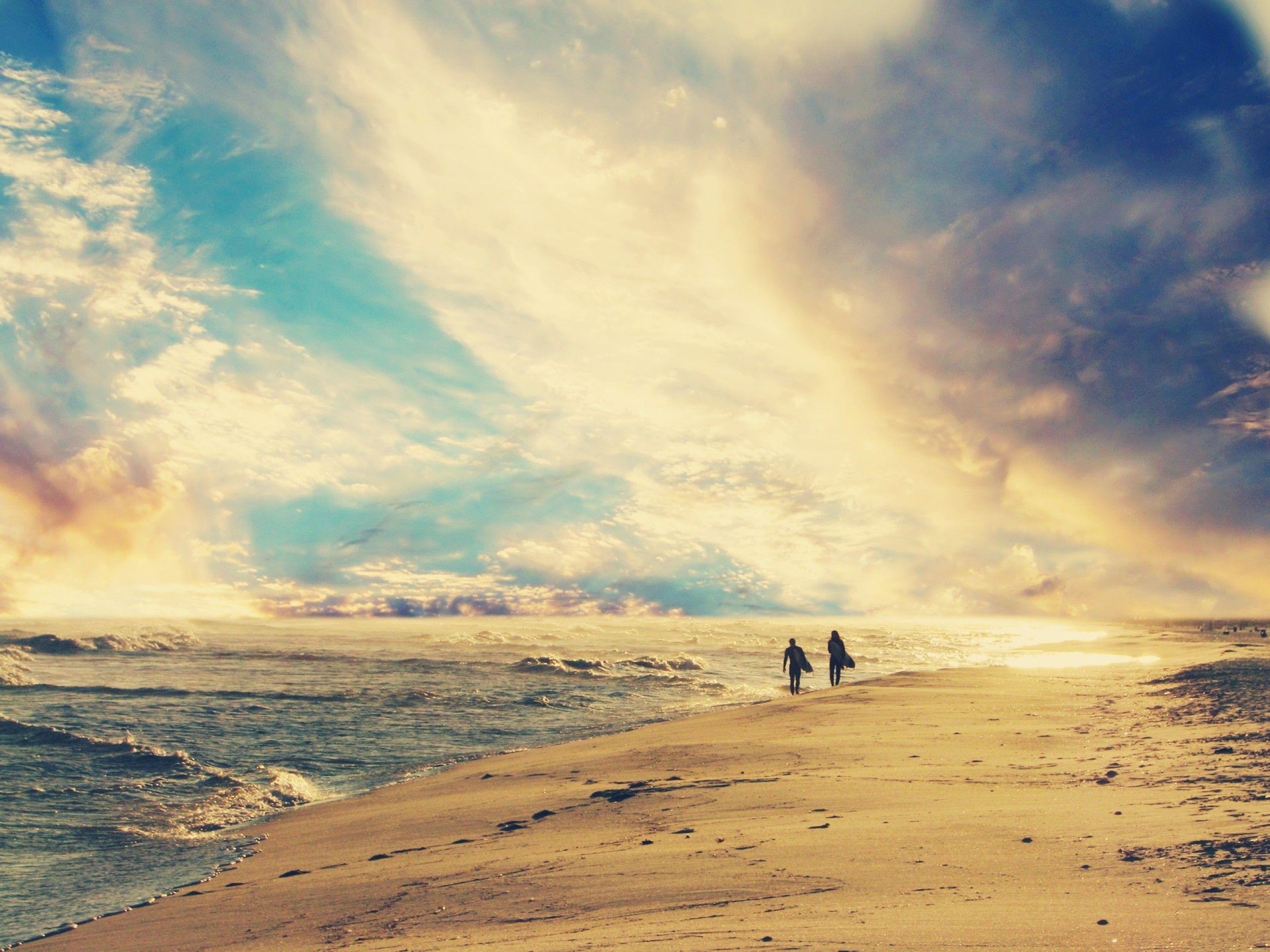 2560x1920 Sun beaches clouds sea sunset wallpaper wallpaper and image