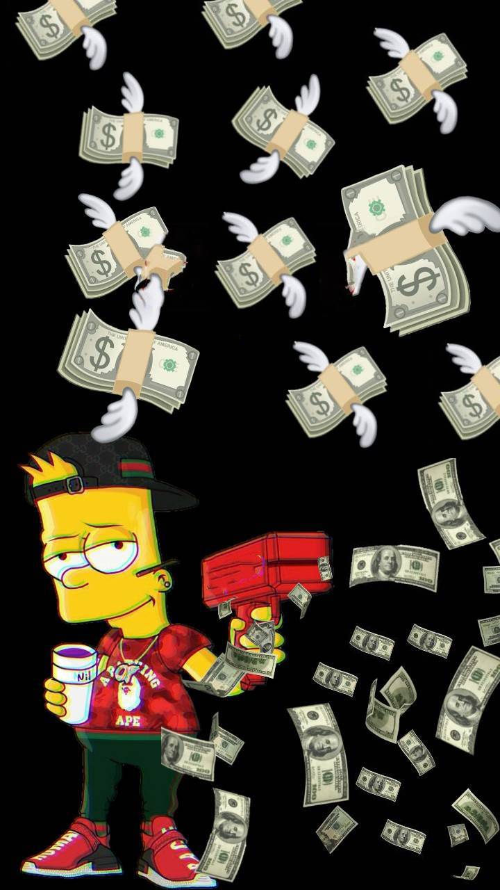 720x1280 Bart money gun wallpaper