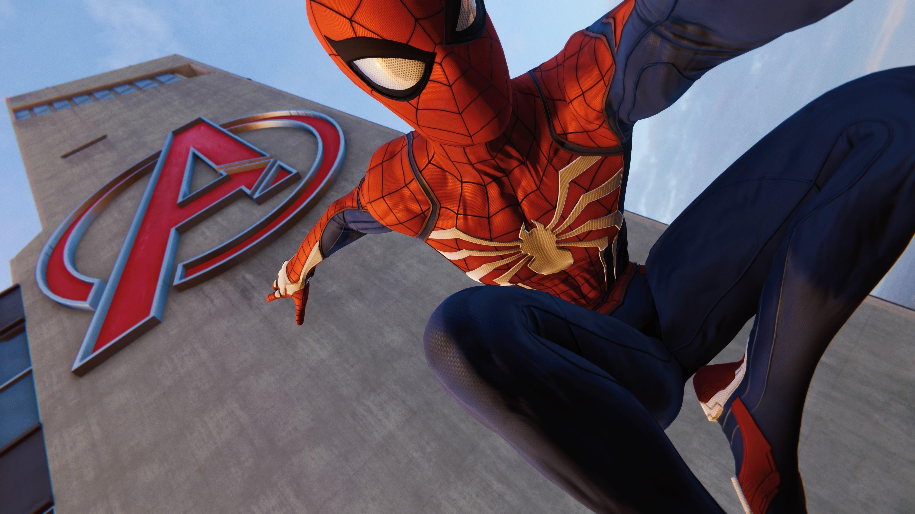 3840x2160 Ps4 Pro Spiderman Avengers Tower .com