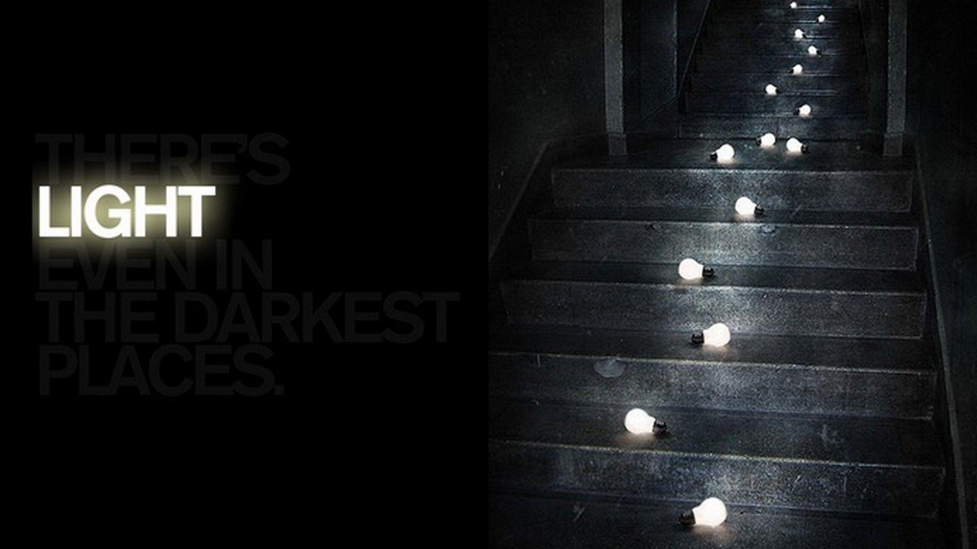 1920x1080 black, dark, light bulbs, stairs wallpaper