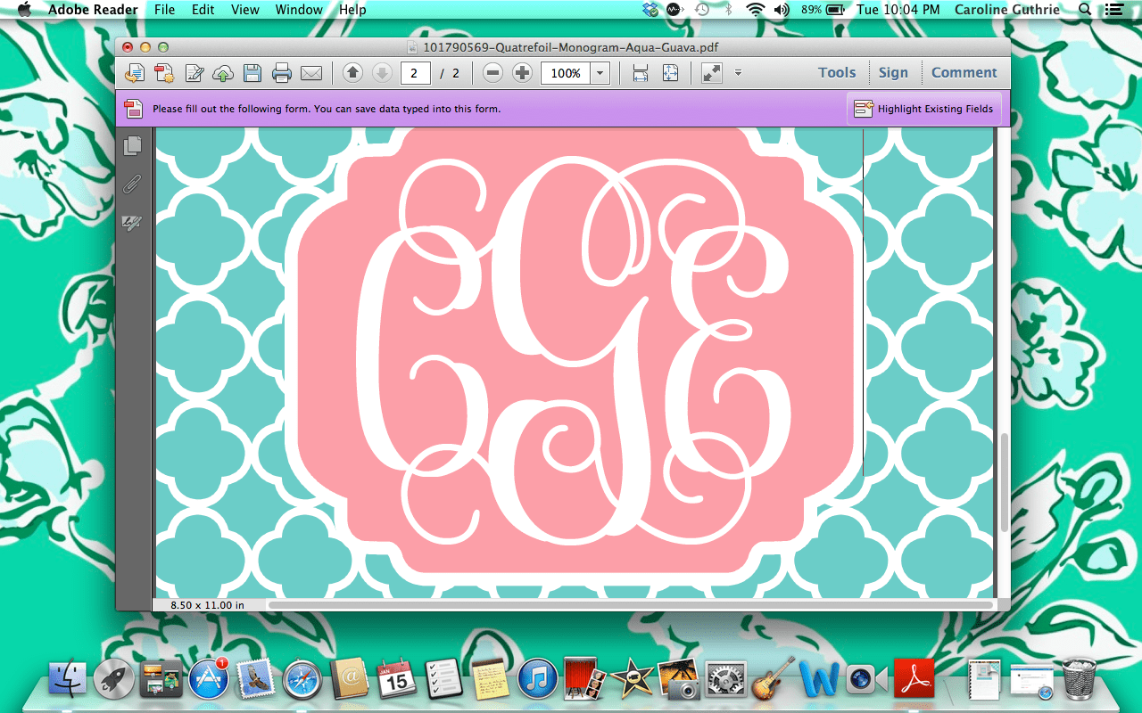 1280x800 Create a Monogram Wallpaper Online