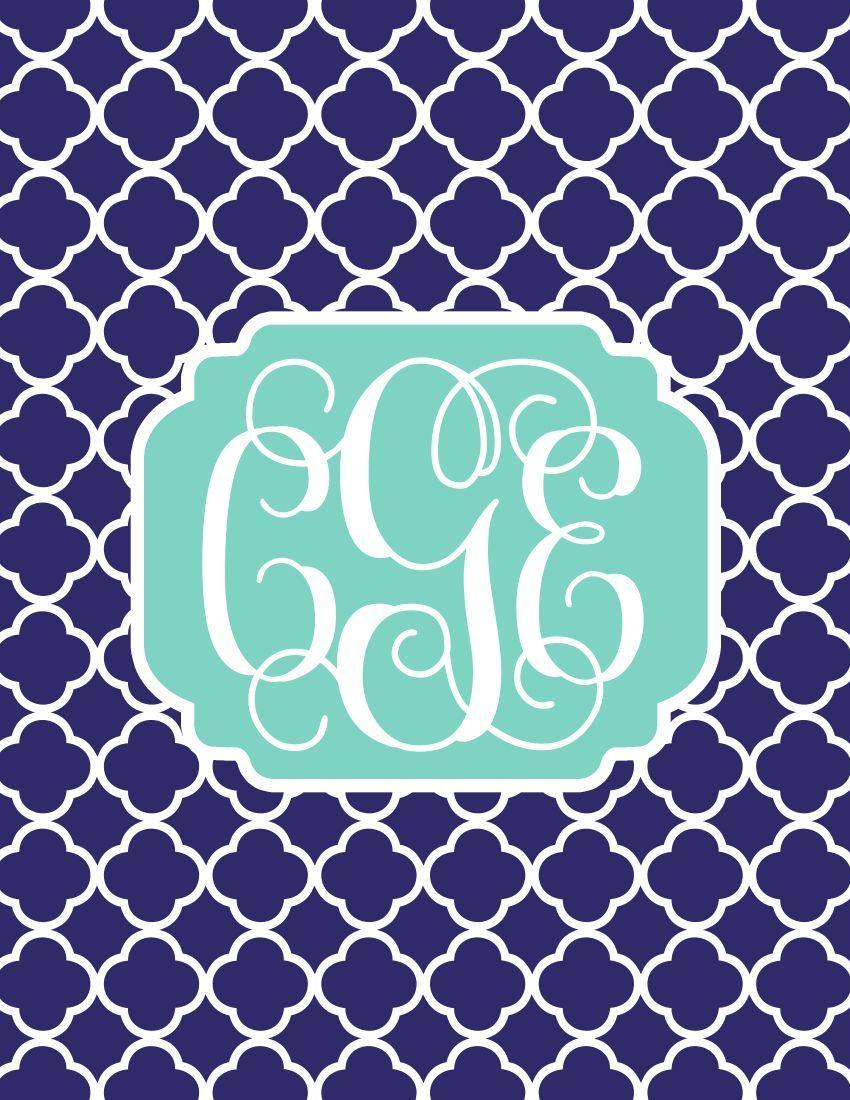 850x1100 Free Monogram Wallpaper For IPhone