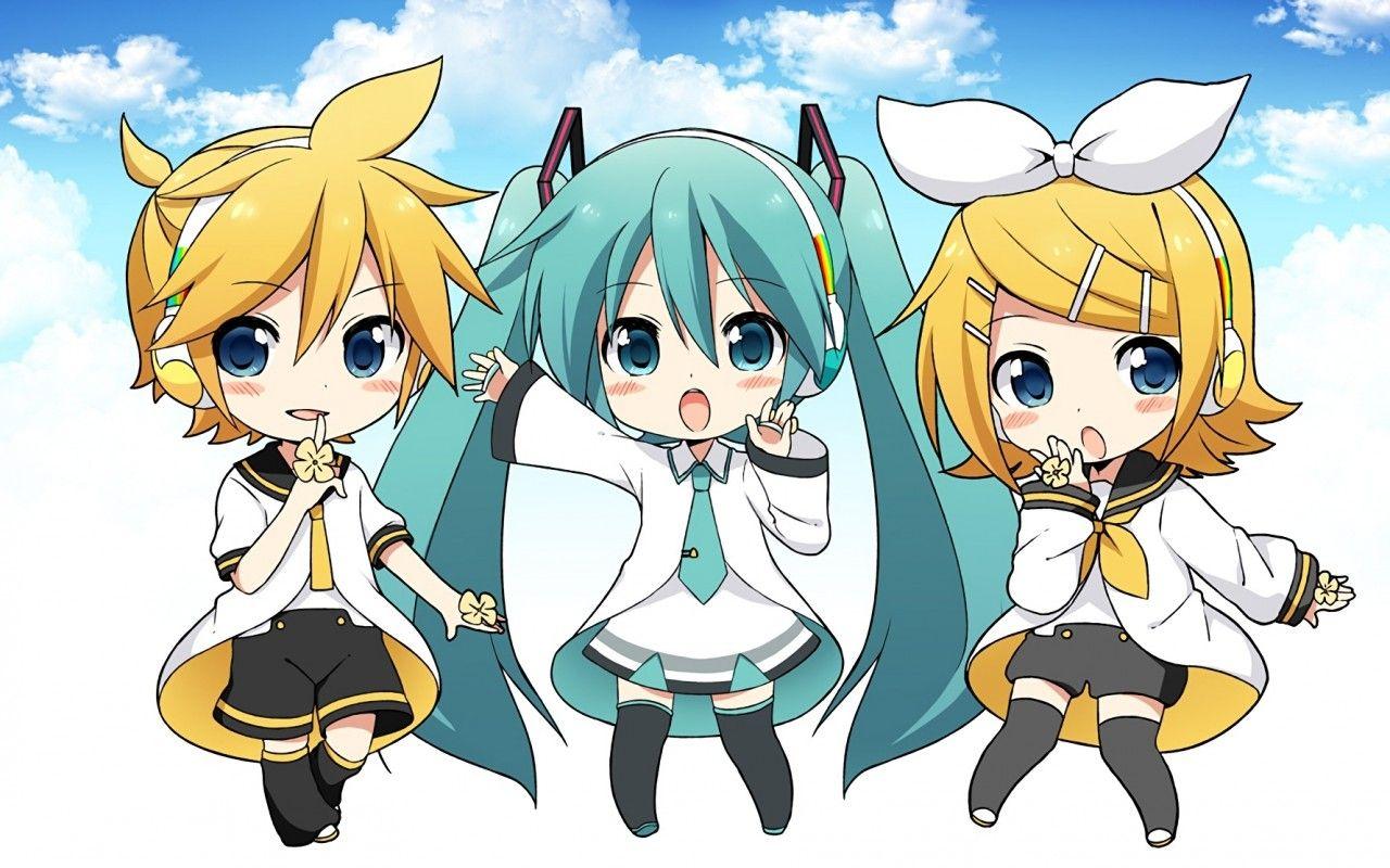 1280x800 Download 1280x800 Hatsune Miku, Kagamine Len, Kagamine Rin, Chibi