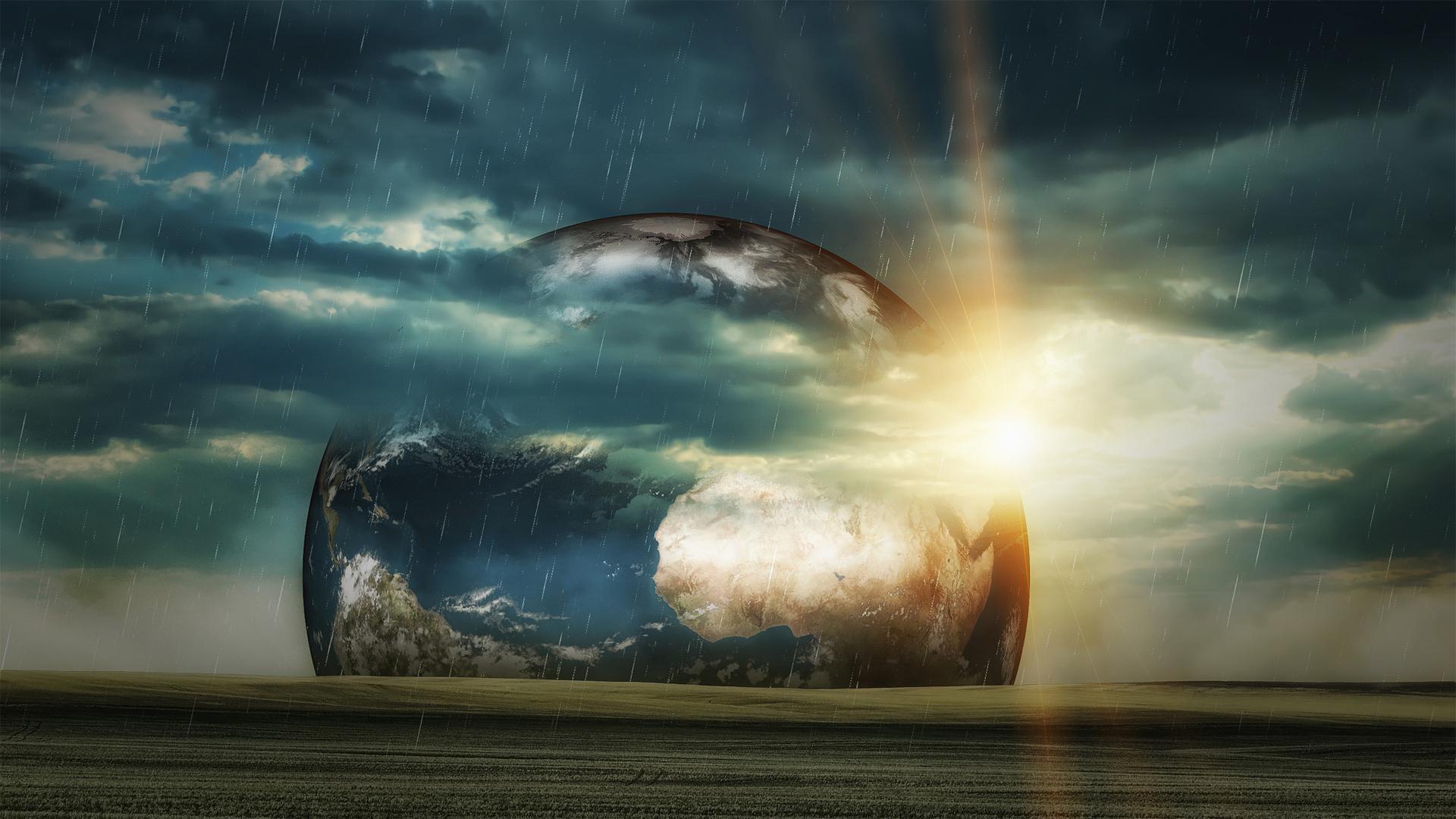 1920x1080 Popular wallpaper, HD max. Alien planet with mountains, sea and planets on background
