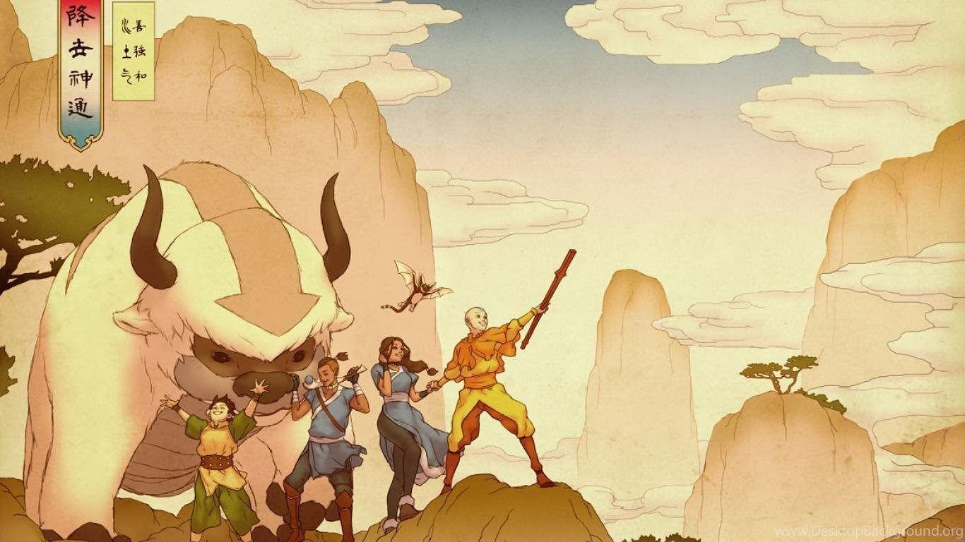 1366x768 Aang Avatar The Last Airbender Wallpaper Desktop Kecbio