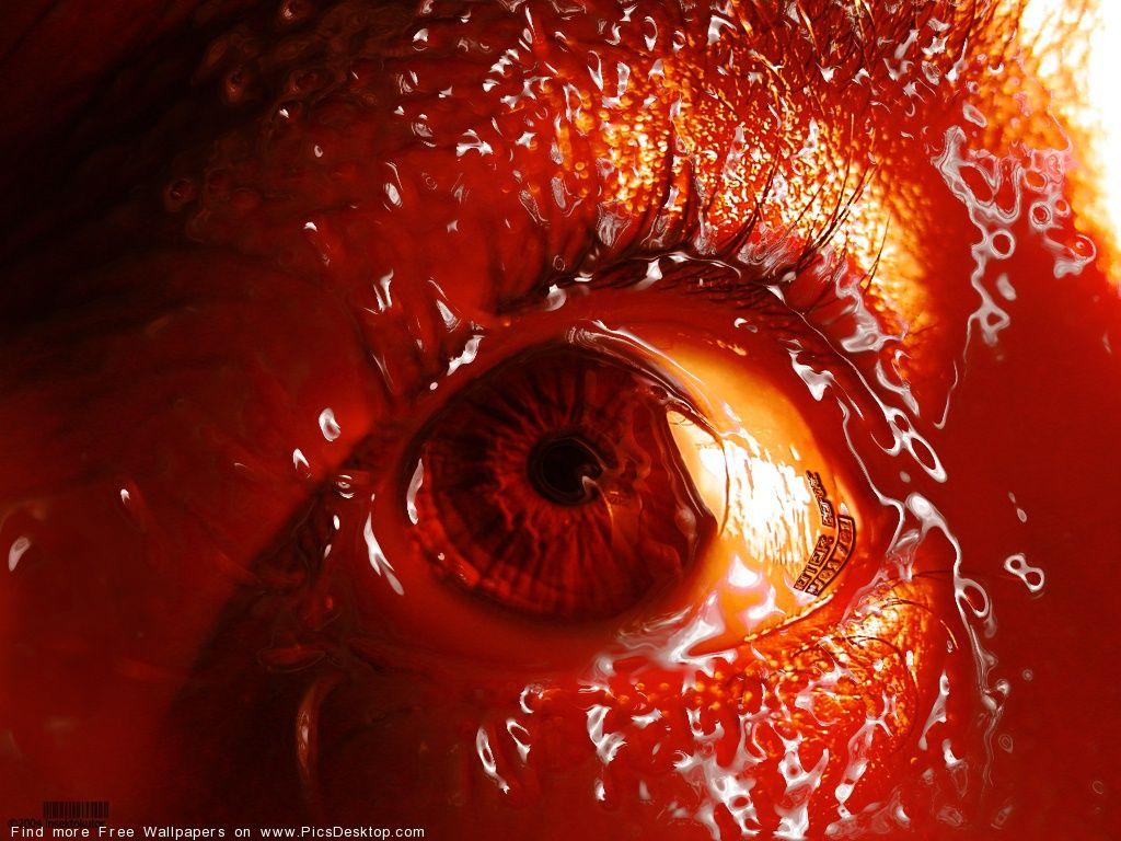 1024x768 Cruel red eye Art Free Desktop Wallpaper picture