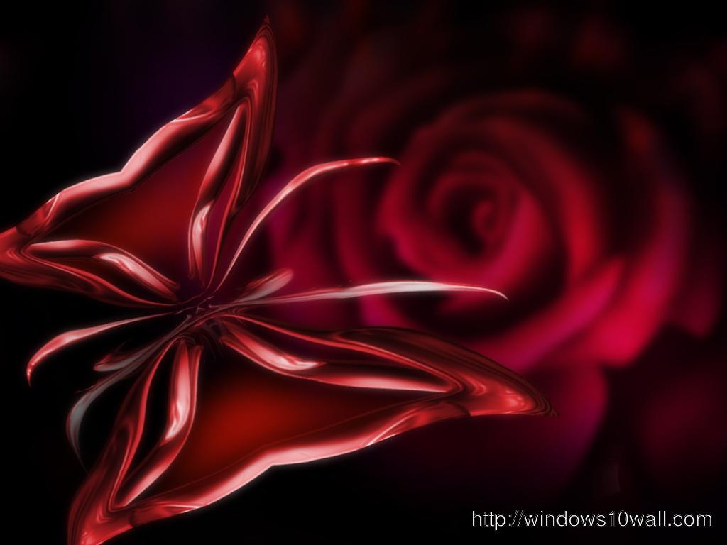 1024x768 Abstract Black And Red Butterfly