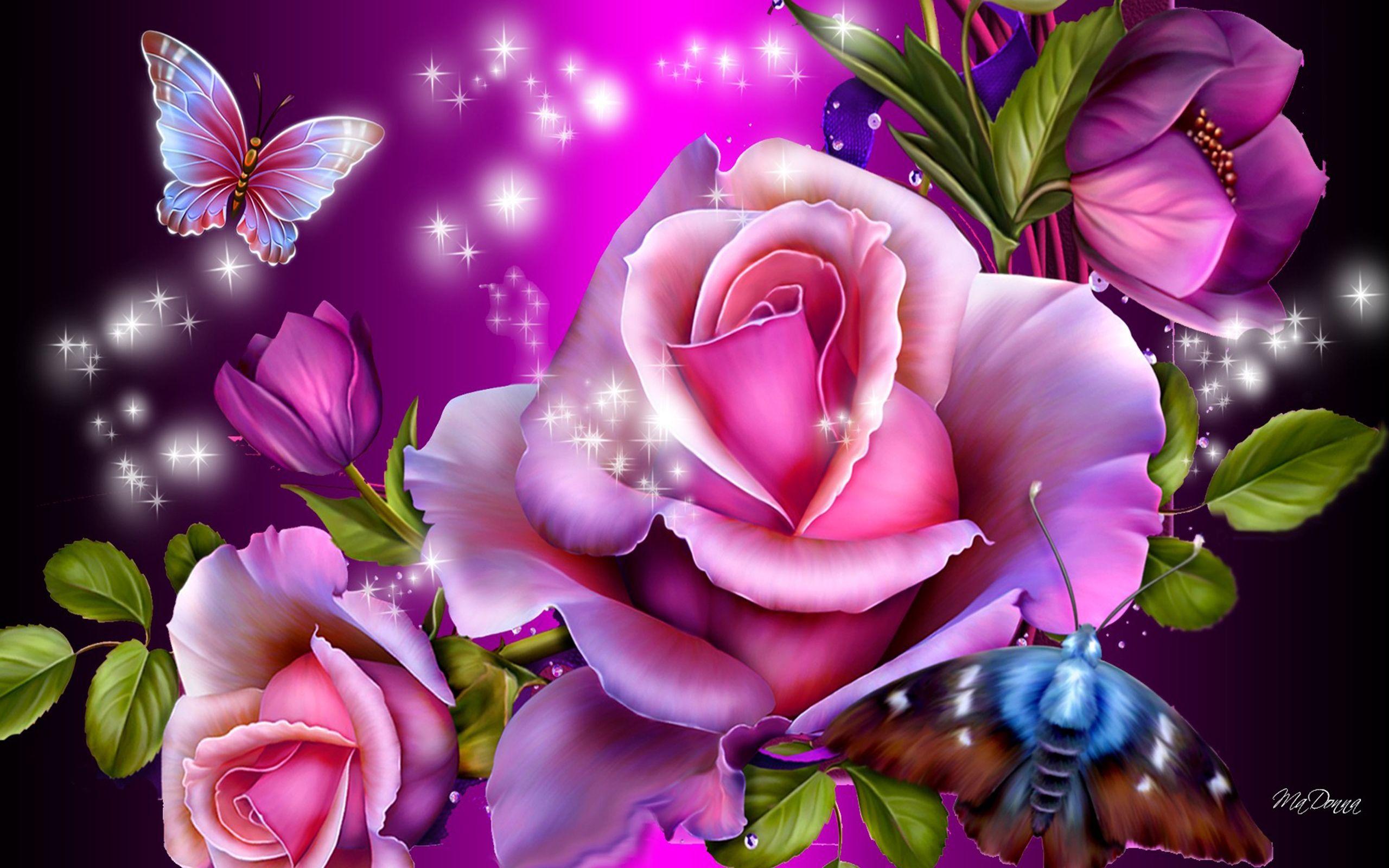 Pink Flower Butterfly Wallpapers - Top Free Pink Flower Butterfly