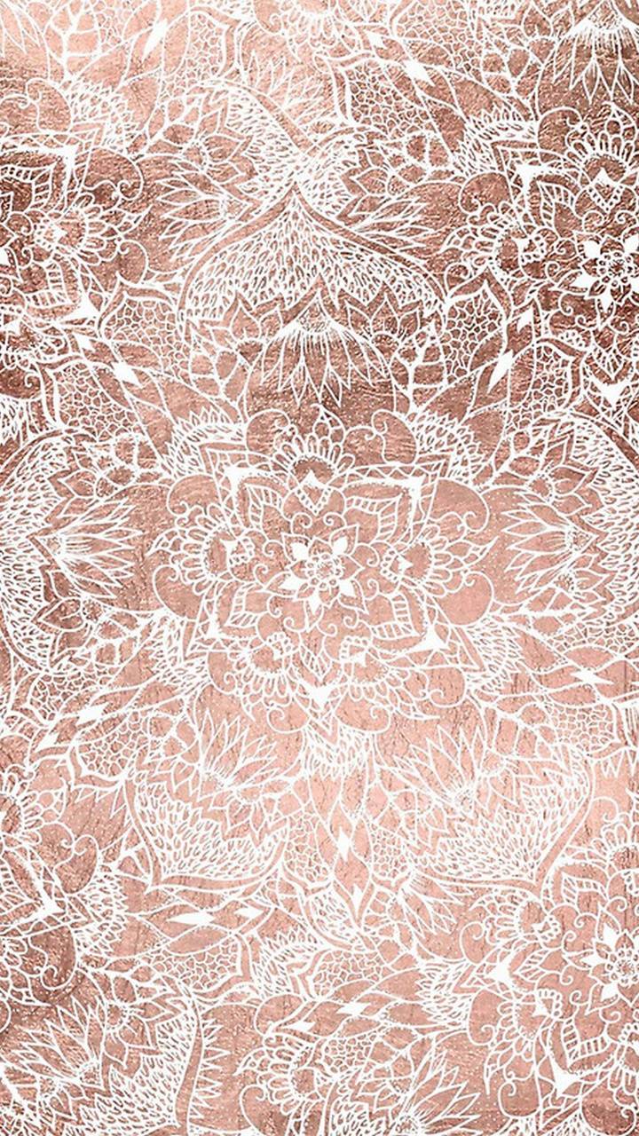 720x1280 Rose gold floral wallpaper