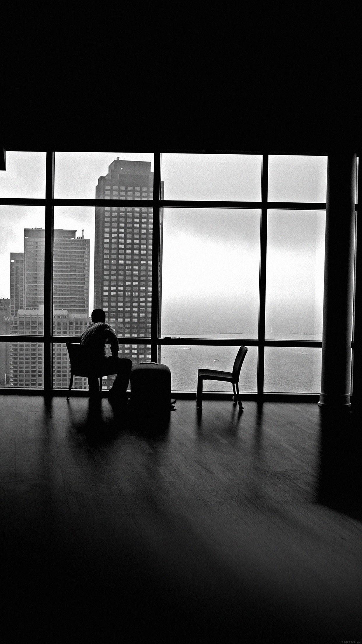 1242x2208 Man Alone Apartment Skyscrapers View iPhone 6 Plus HD Wallpaper HD