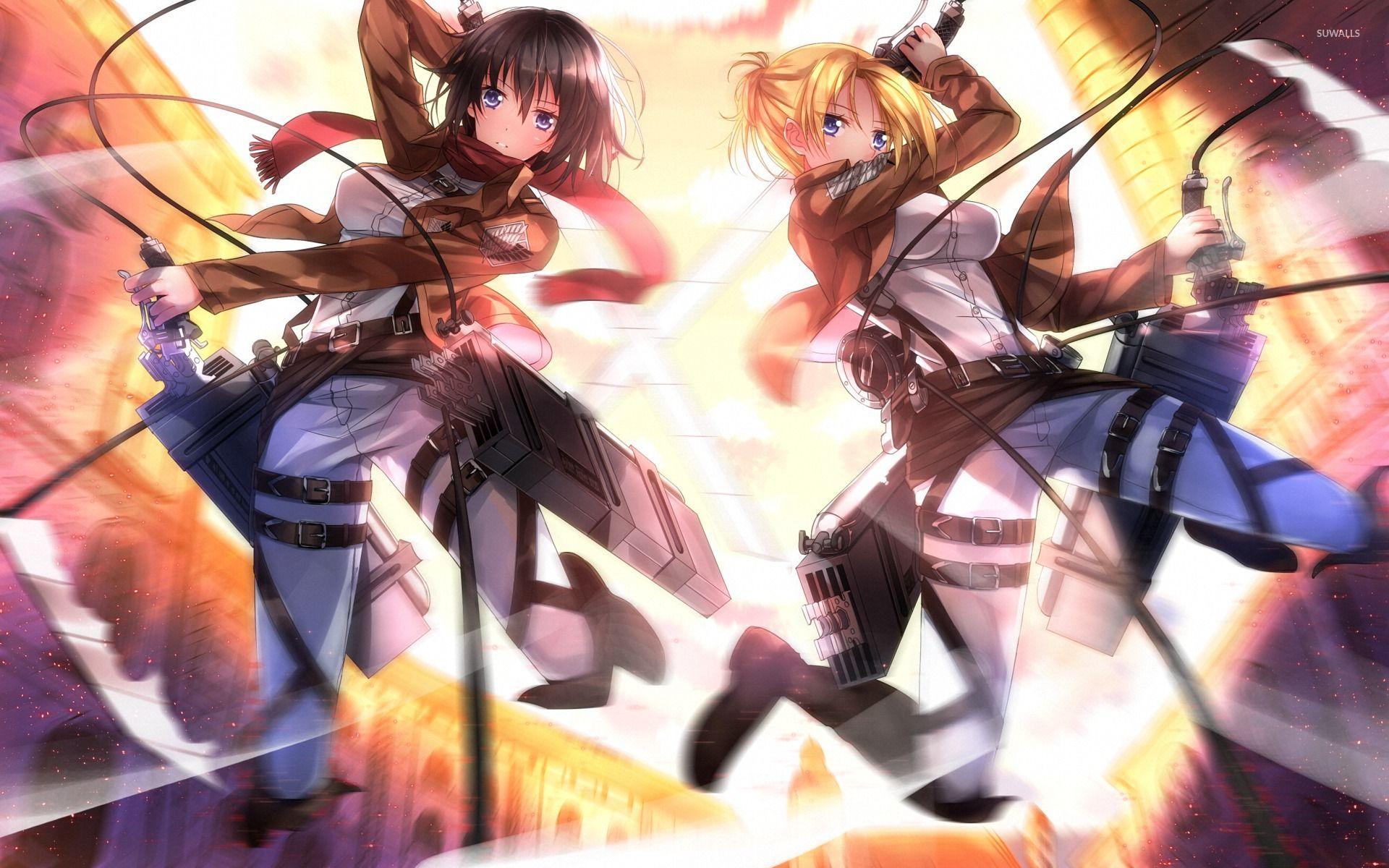 1920x1200 Armin Arlert and Mikasa Ackerman wallpaper wallpaper