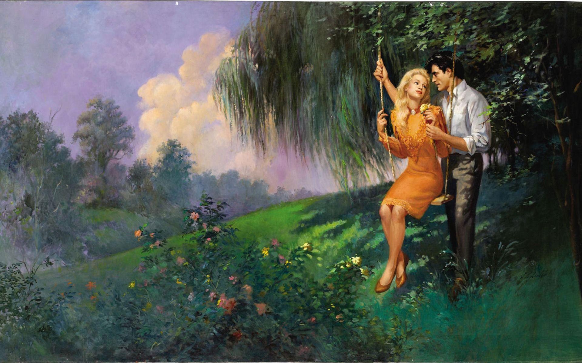 1920x1200 Beautiful Couple Swing Park wallpaper. Beautiful Couple Swing Park