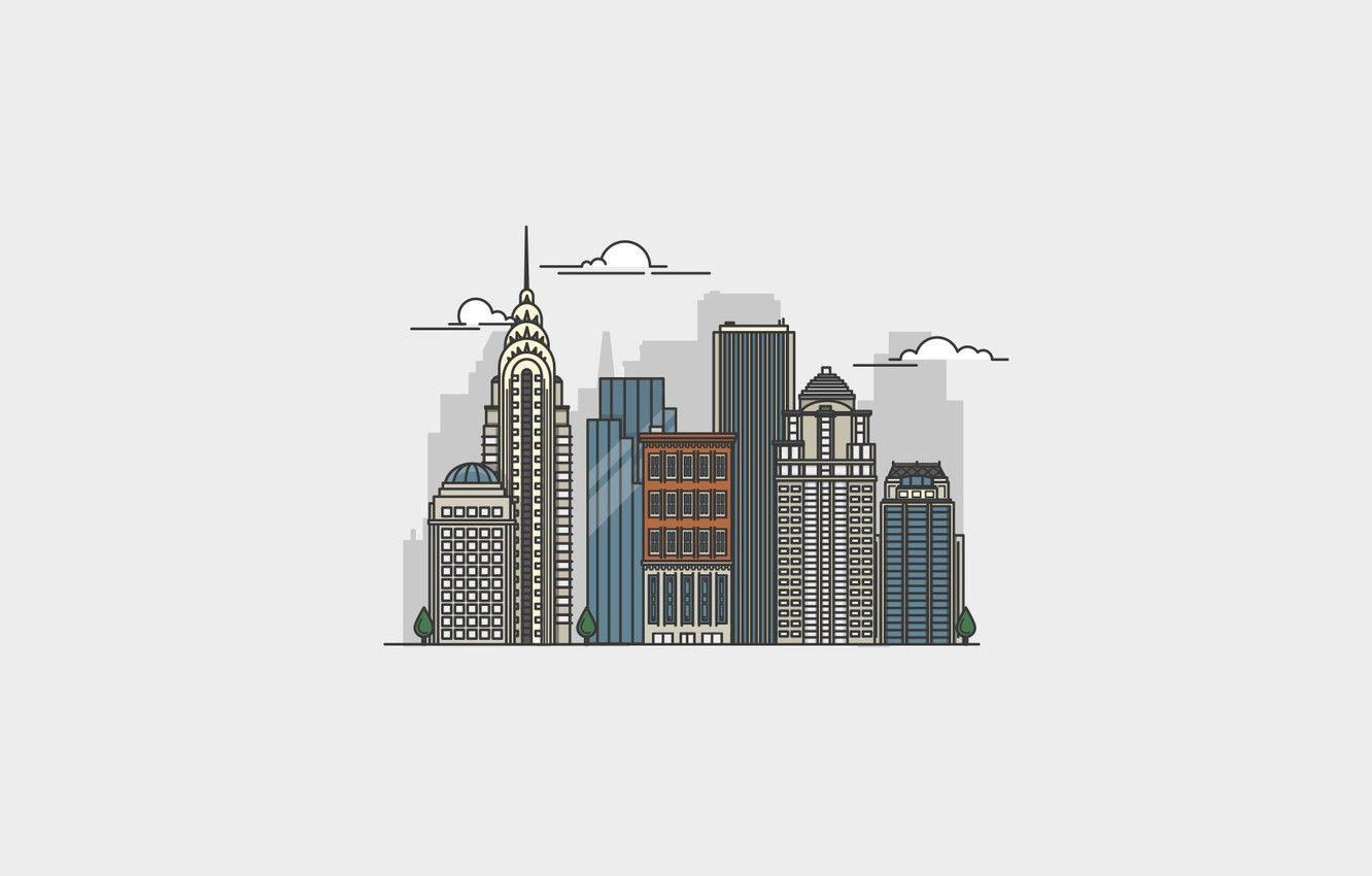 Minimal New York black and white new york skyline skyscraper HD phone  wallpaper  Peakpx