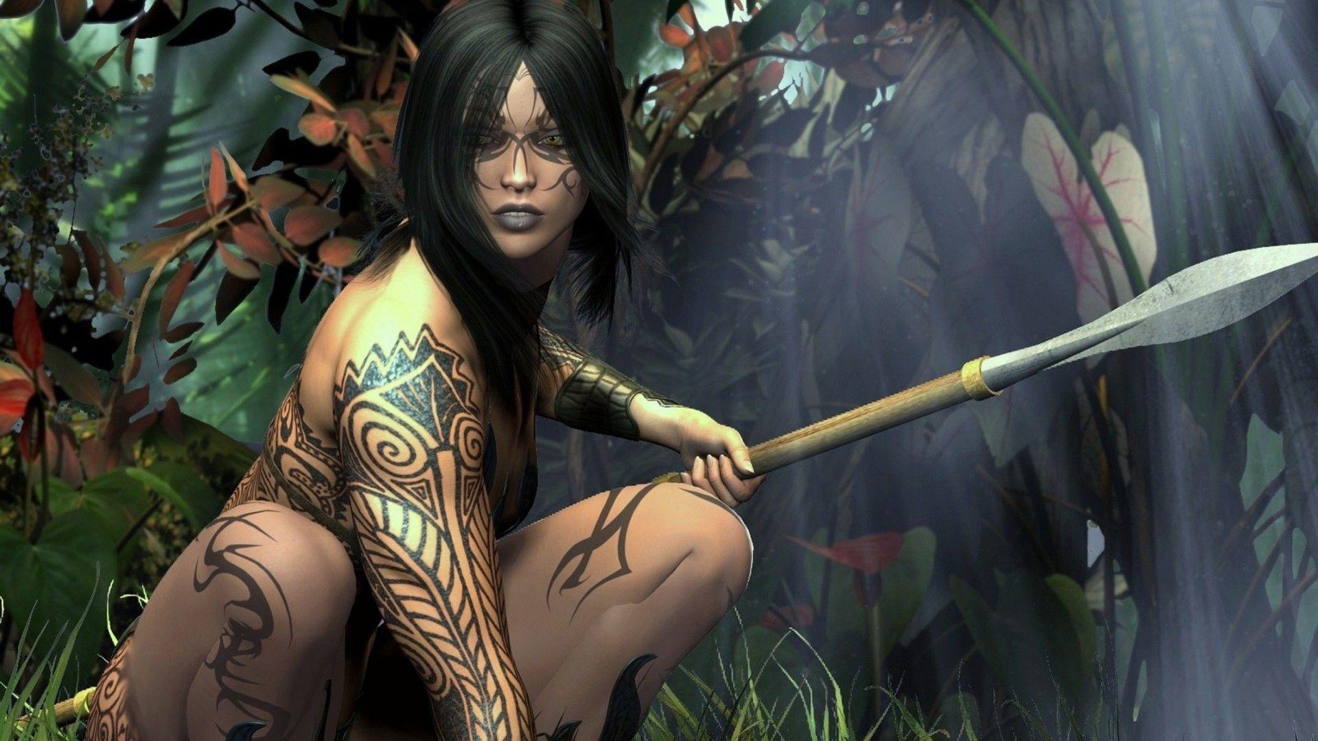 1920x1080 Warrior Woman Art Artwork HD Wallpaper 231767 :