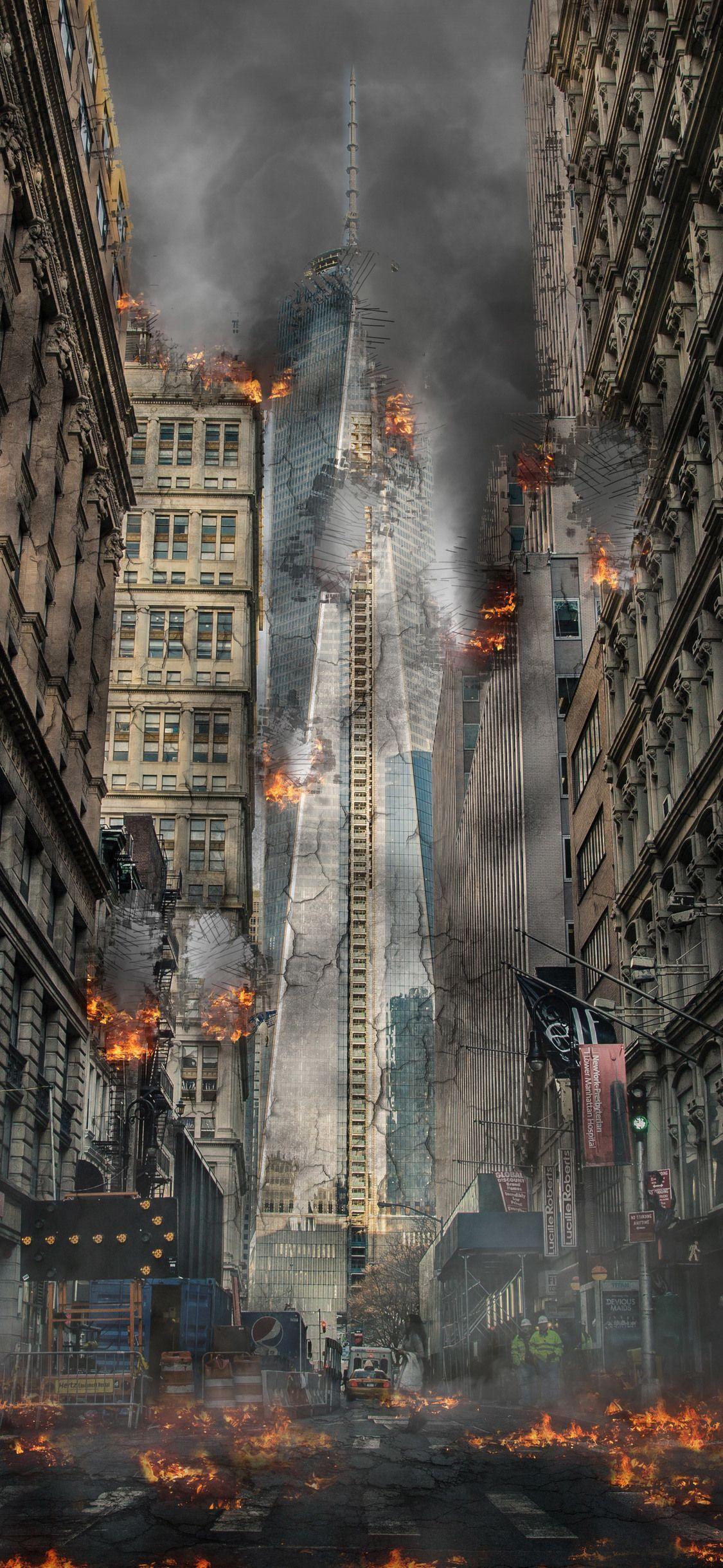 1125x2436 City Explosion 5k In 1125x2436 Resolution. Explosion, City wallpaper, Building image