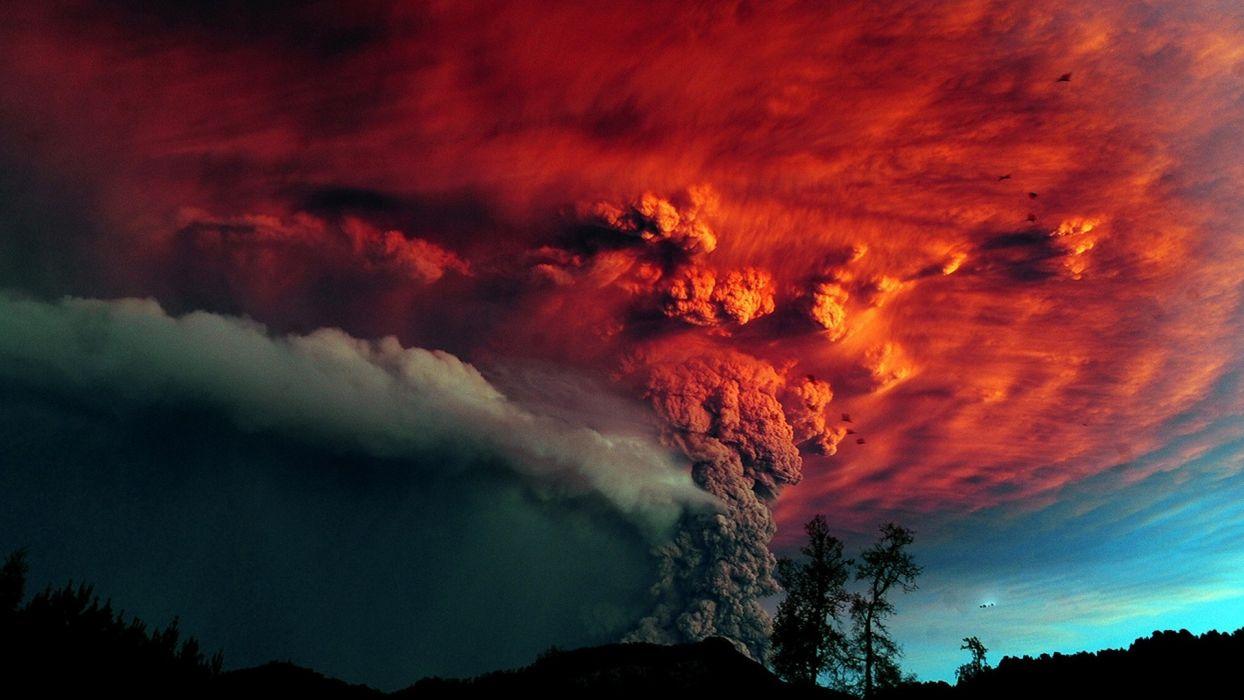 1244x700 Mountains volcano smoke explosion wallpaperx1080