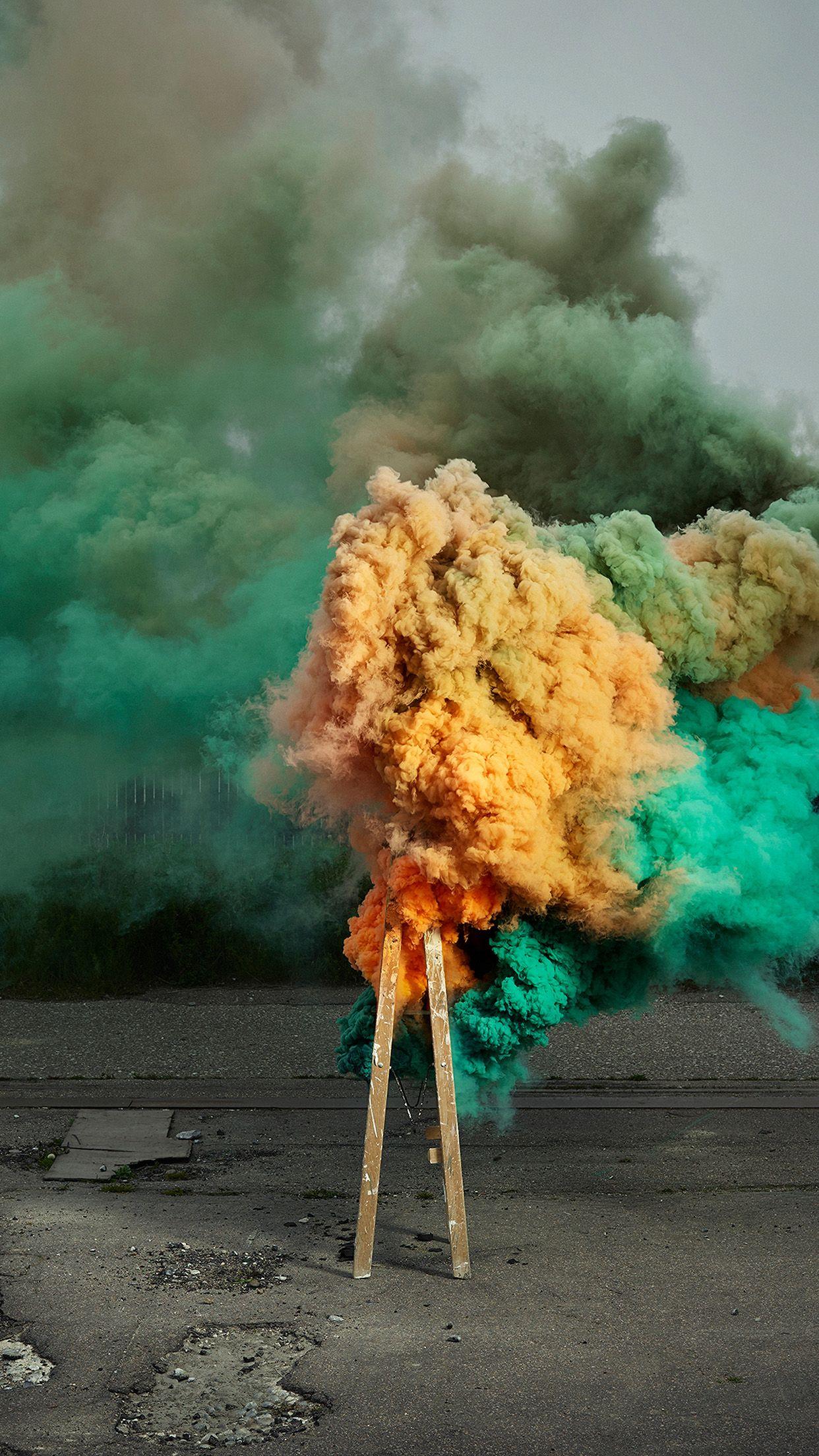 1242x2208 Smoke Color Art Street Wallpaper