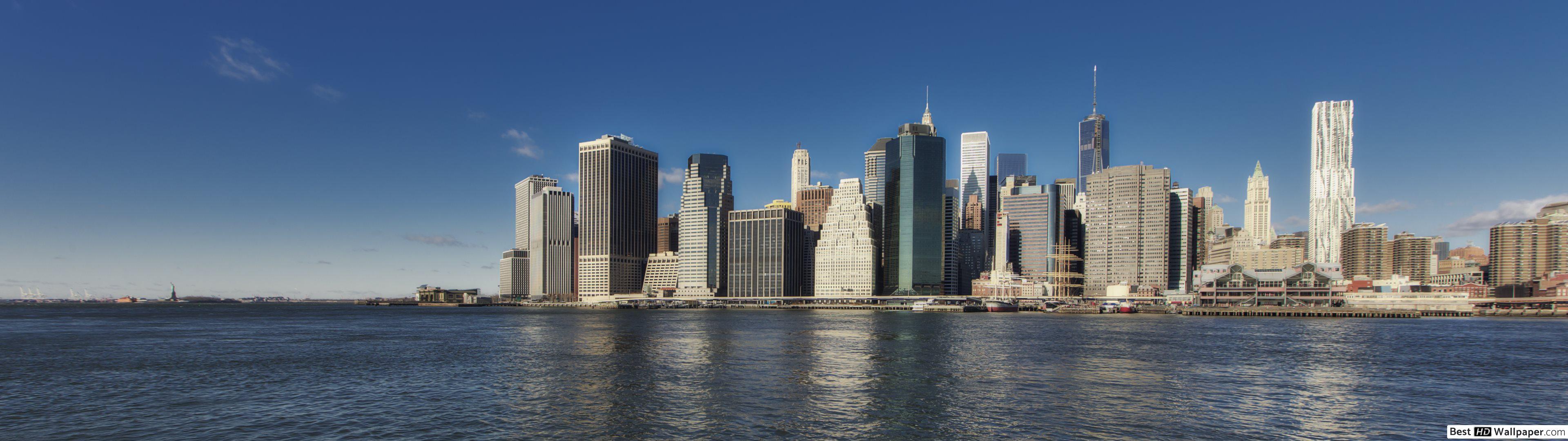 3840x1080 Manhattan, new york HD wallpaper download