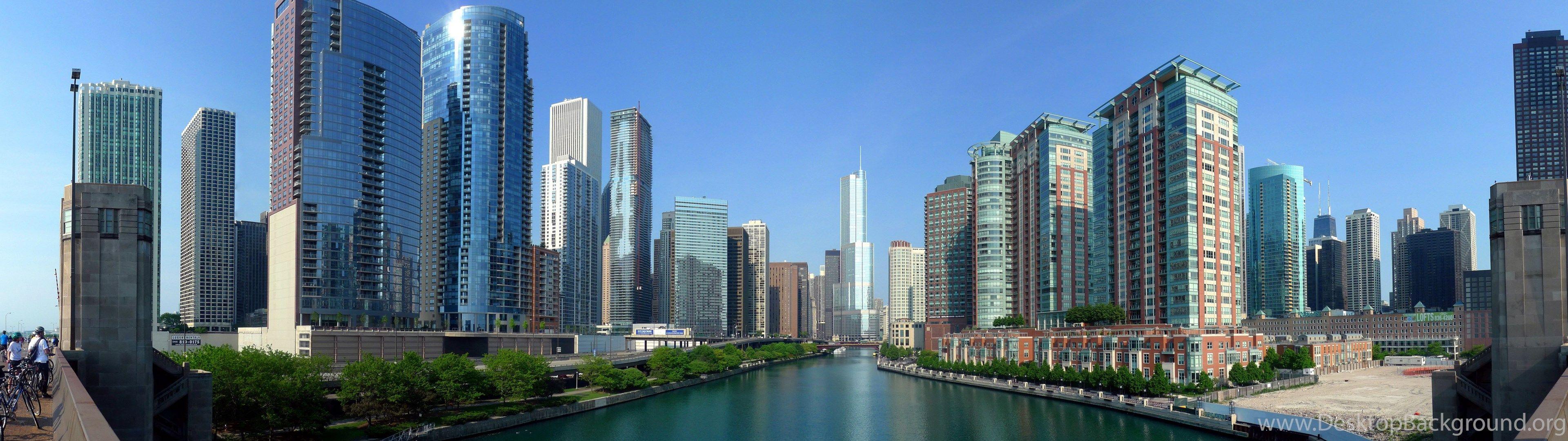 3840x1080 Chicago River Panorama Wallpaper Full HD [8192x3072] Free. Desktop Background