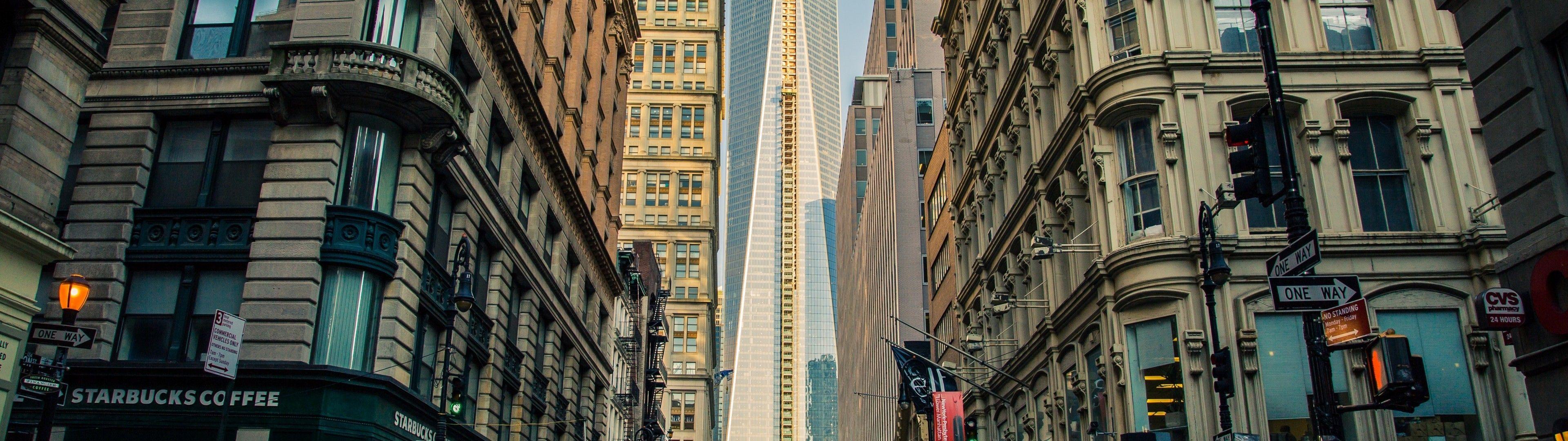3840x1080 Download 3840x1080 One World Trade Center, New York, Manhattan, Usa, Building, Skyscraper Wallpaper