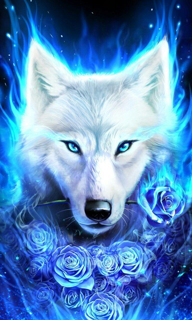 768x1280 Ice Wolf Wallpaper