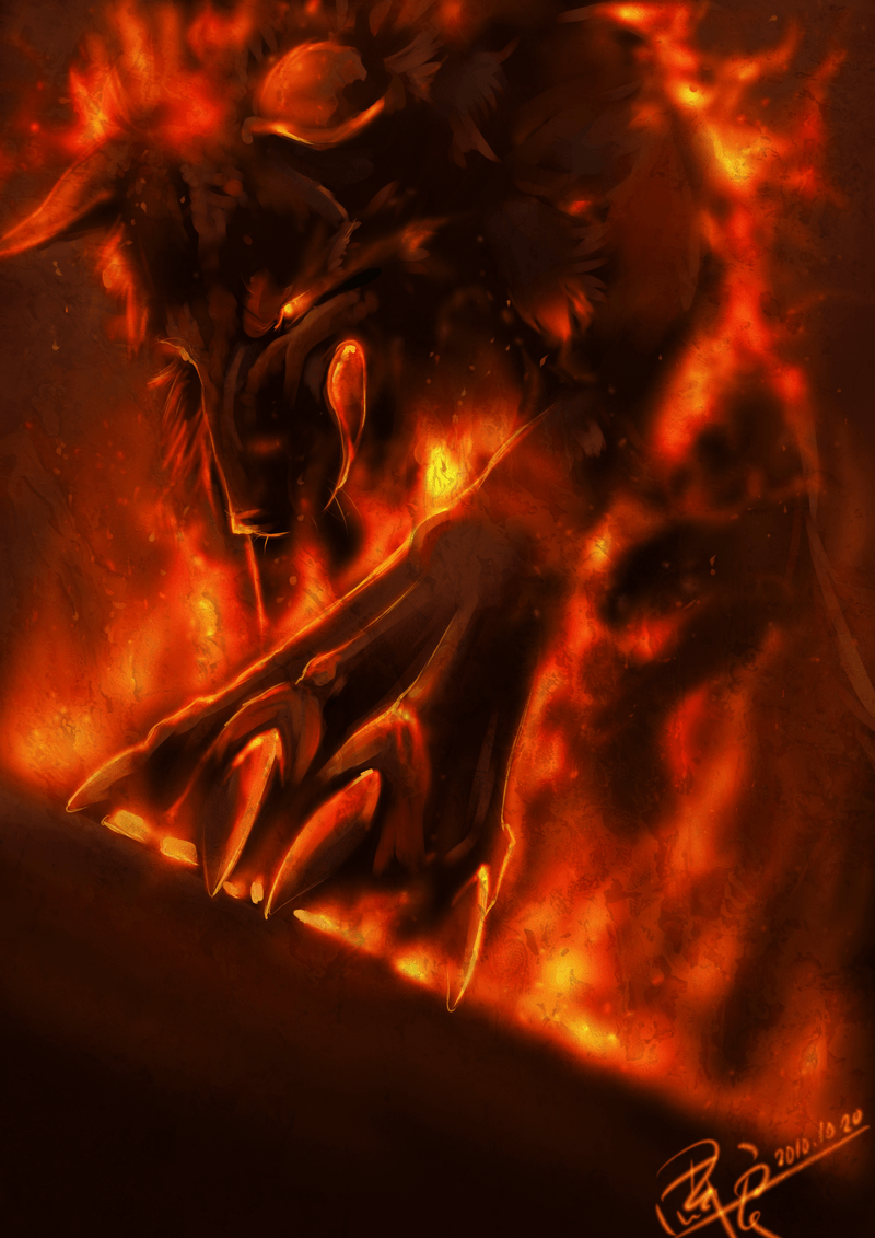 800x1131 Fire And Ice Wolf Wallpaper HD