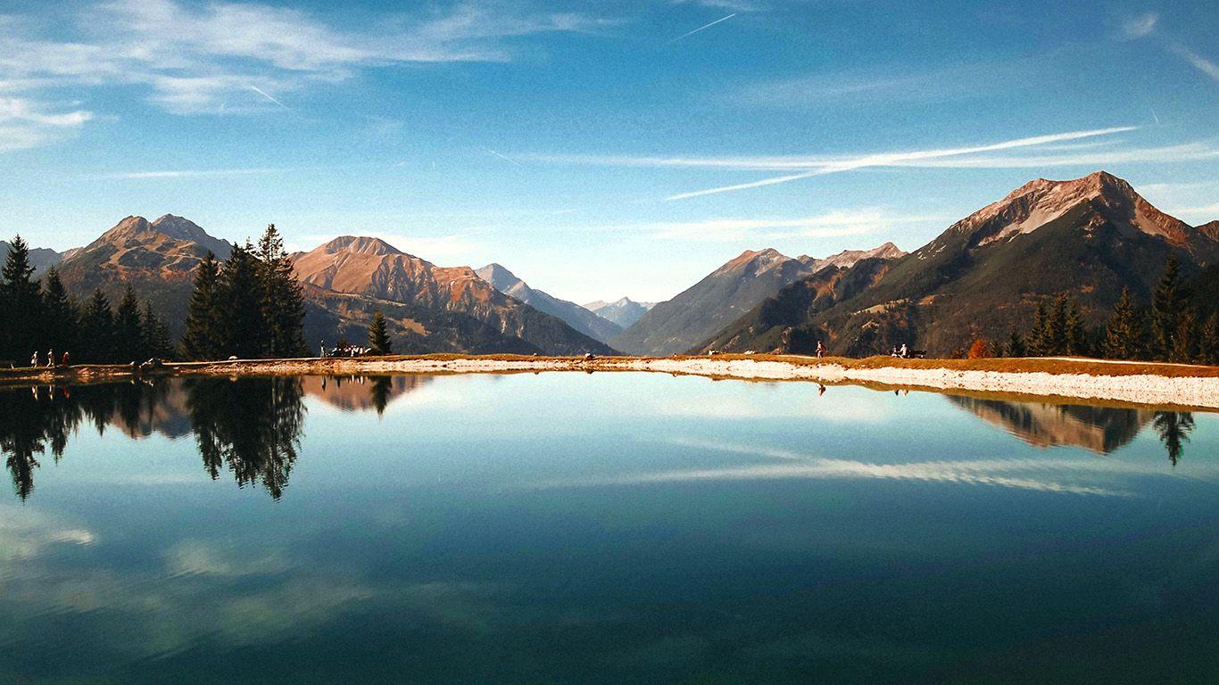 1366x768 Lake Summer Mountain Nature Wallpaper
