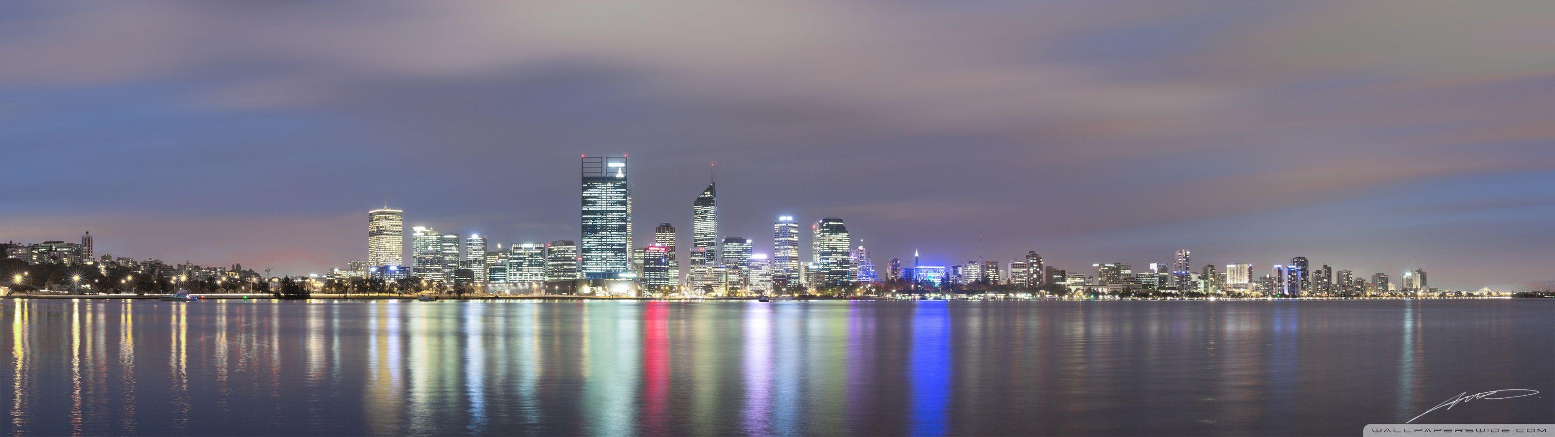 3200x900 Perth by Night Panorama Ultra HD Desktop Background Wallpaper for 4K UHD TV : Widescreen & UltraWide Desktop & Laptop : Multi Display, Dual Monitor