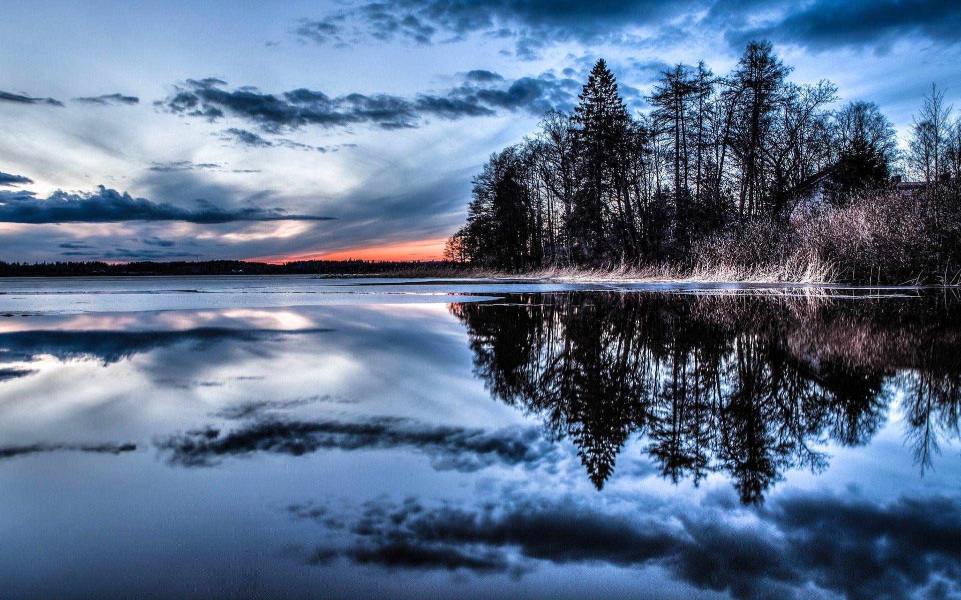 1920x1200 Wallpaper trees, lake, river, evening. HD wallpaper for laptop, Nature wallpaper, HD nature wallpaper