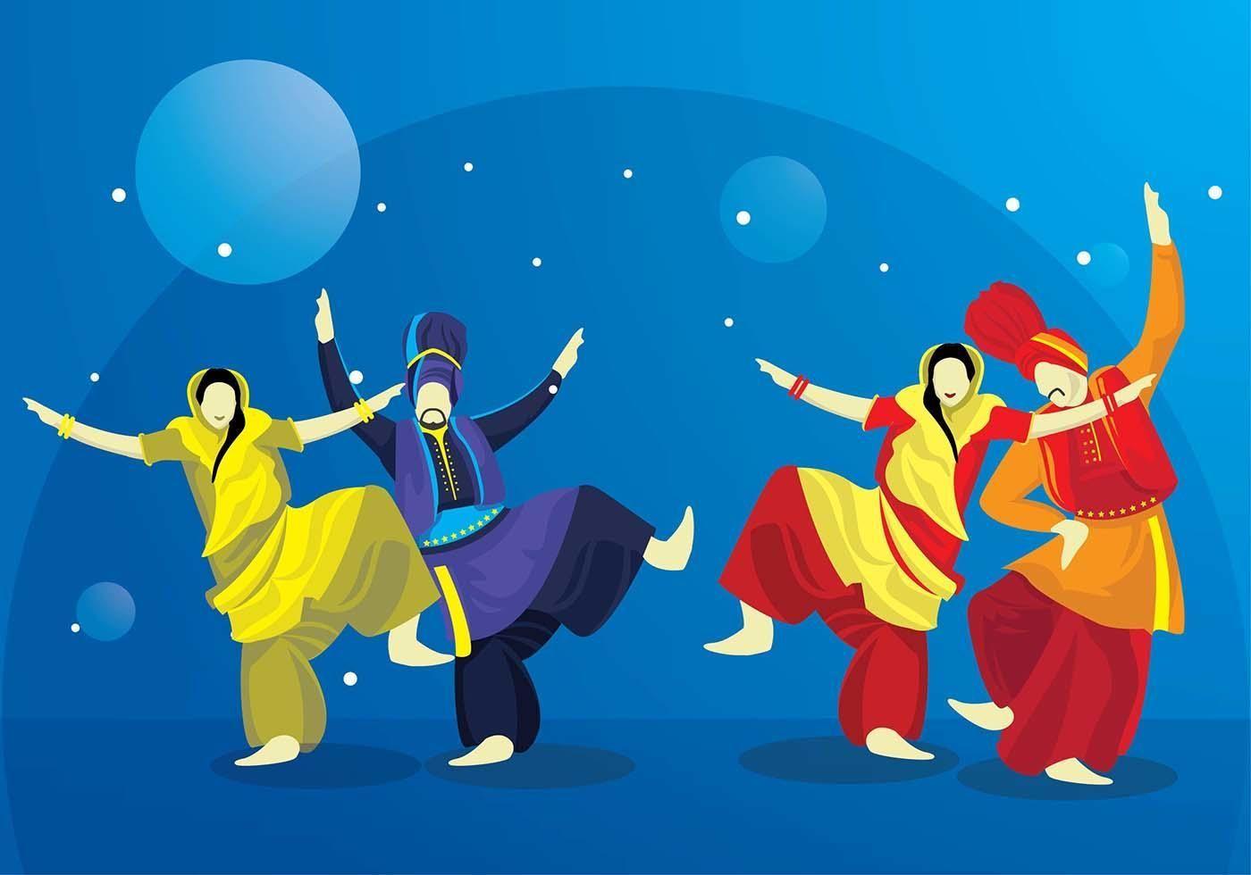 1400x980 Bhangra Dance Night Outdoor Vector. Bhangra dance, Dance vector, Dance image