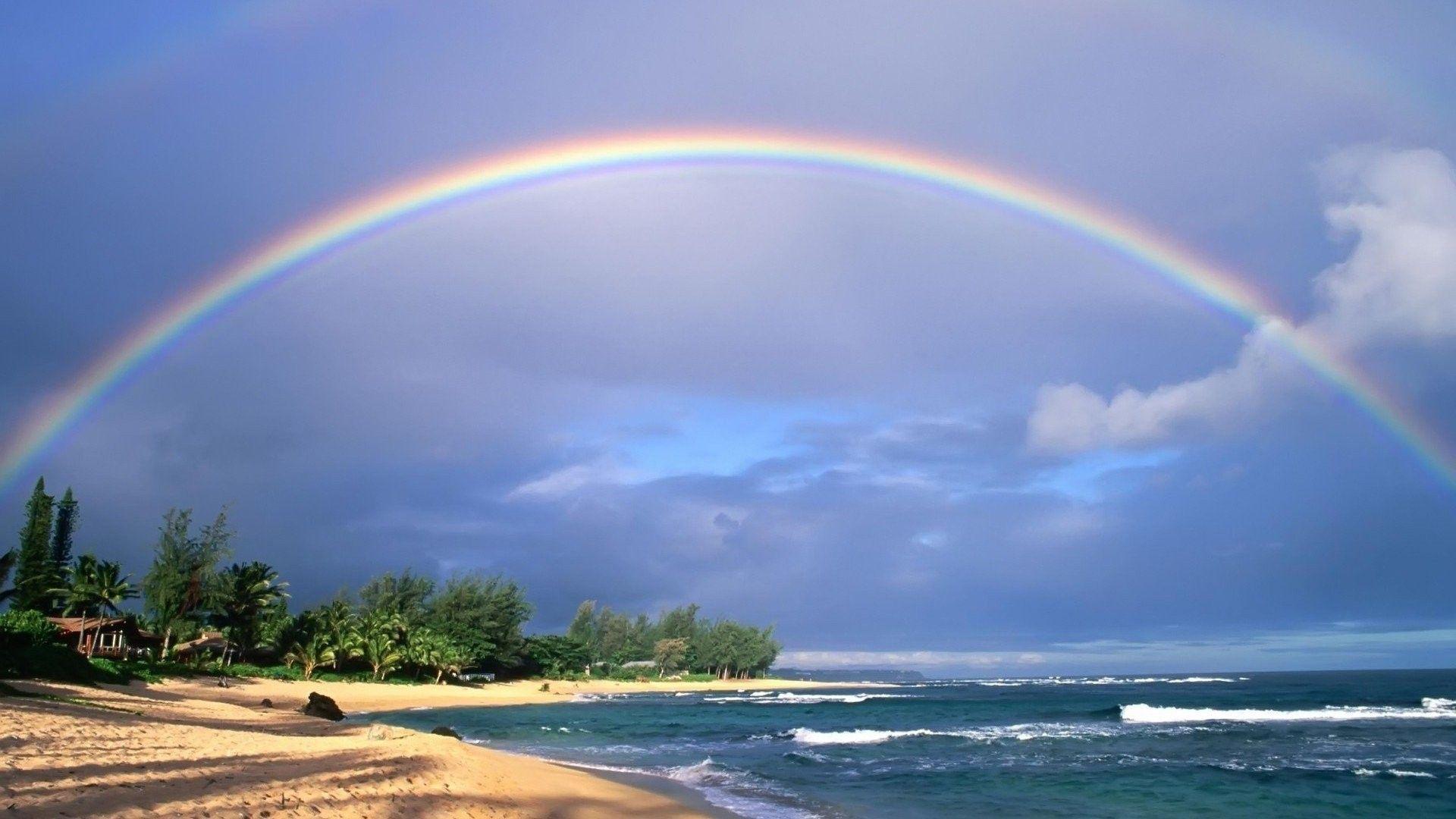 1920x1080 Rainbow, View, nice, Nature Wallpaper, Cool Image, In, Widescreen, Amazing, Beach