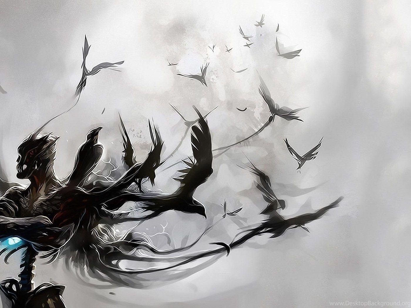 1400x1050 Raven Art Wallpaper Desktop Background