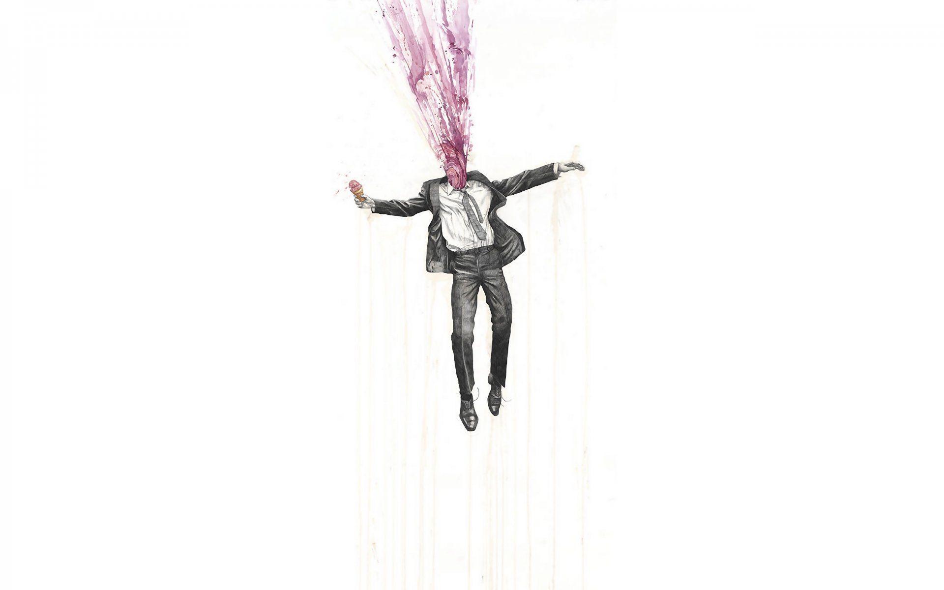 1920x1200 man explosion suit picture paint spray ice cream HD wallpaper