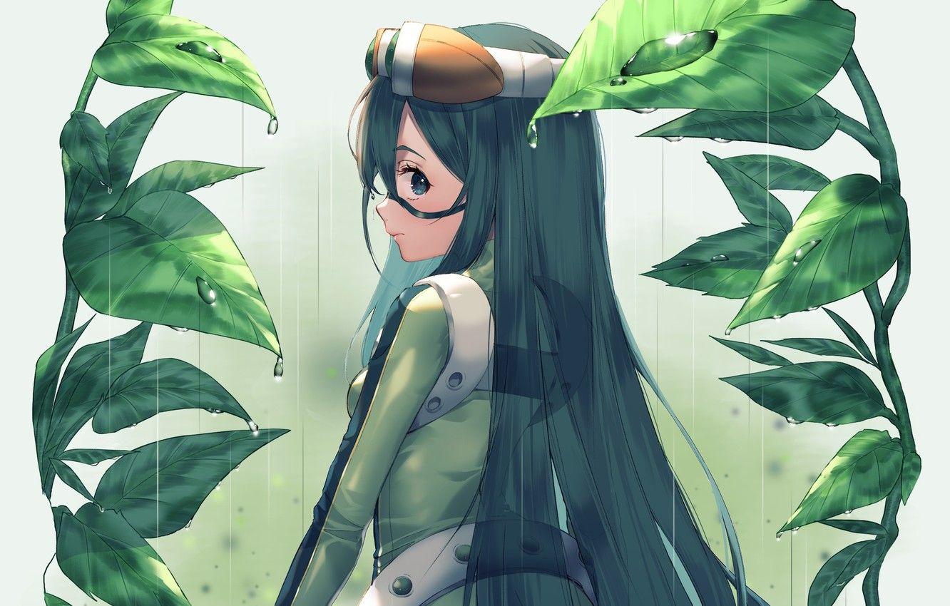 1332x850 Wallpaper leaves, girl, frog, Boku no Hero Academy, My hero Academy, Frappe image for desktop, section сёнэн