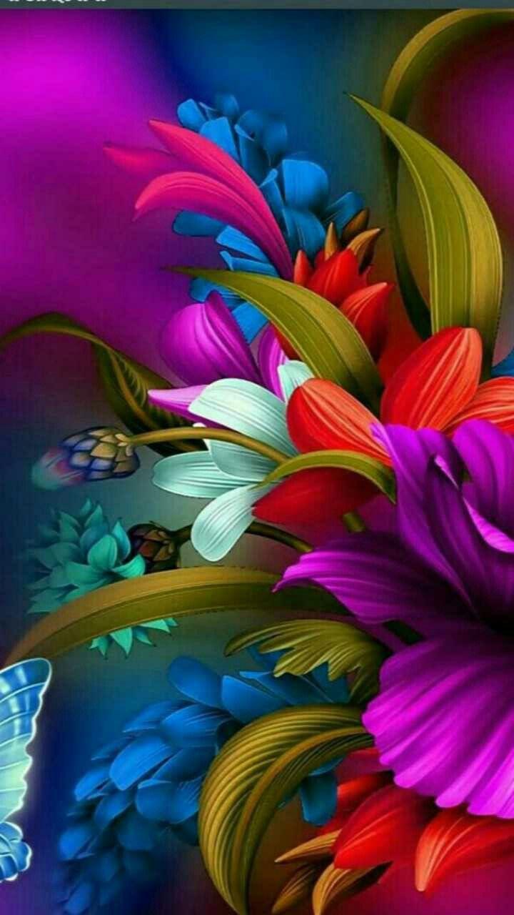 720x1280 resimler. Flower art painting, Art wallpaper, Colorful wallpaper