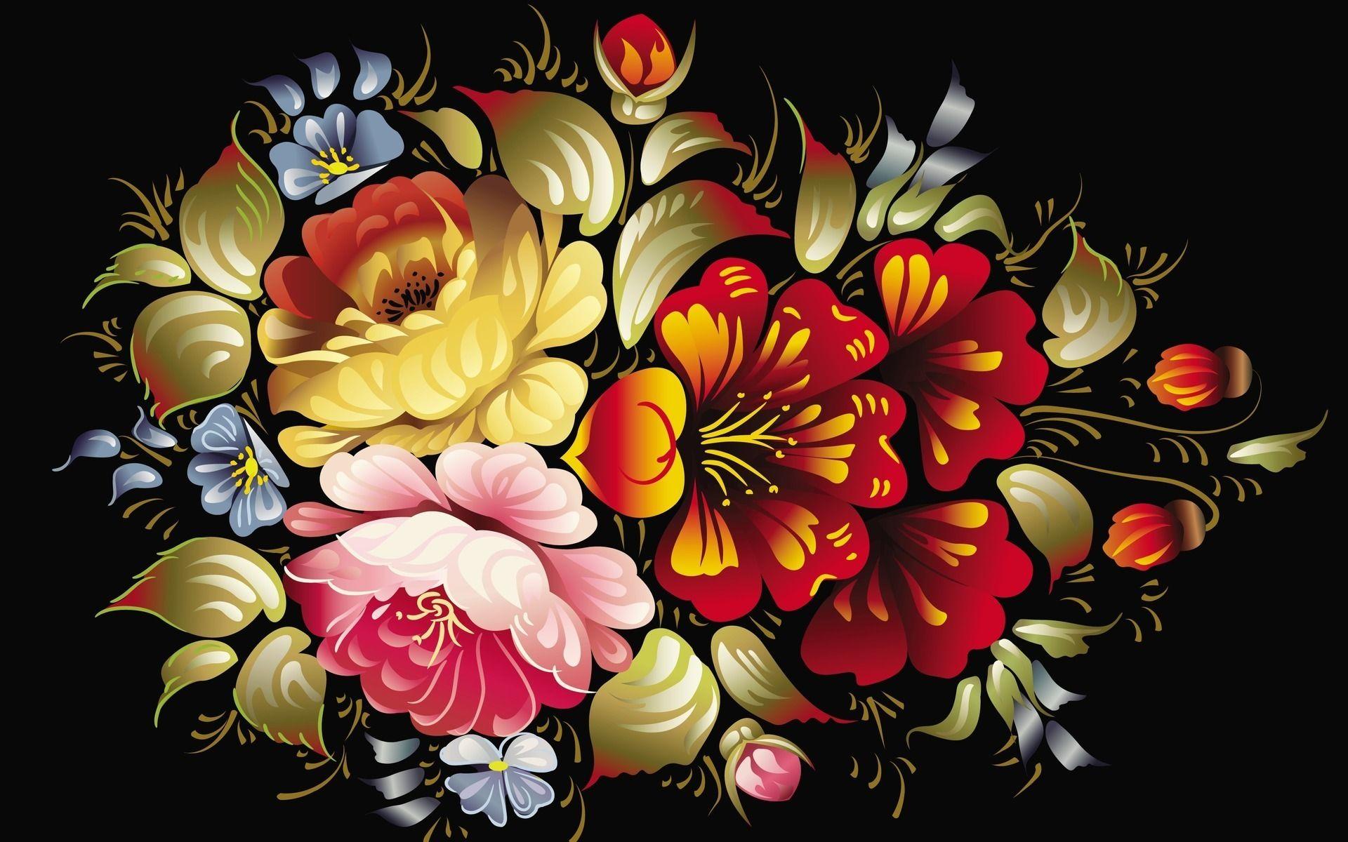 Flowers Art Wallpapers - Top Free Flowers Art Backgrounds - WallpaperAccess