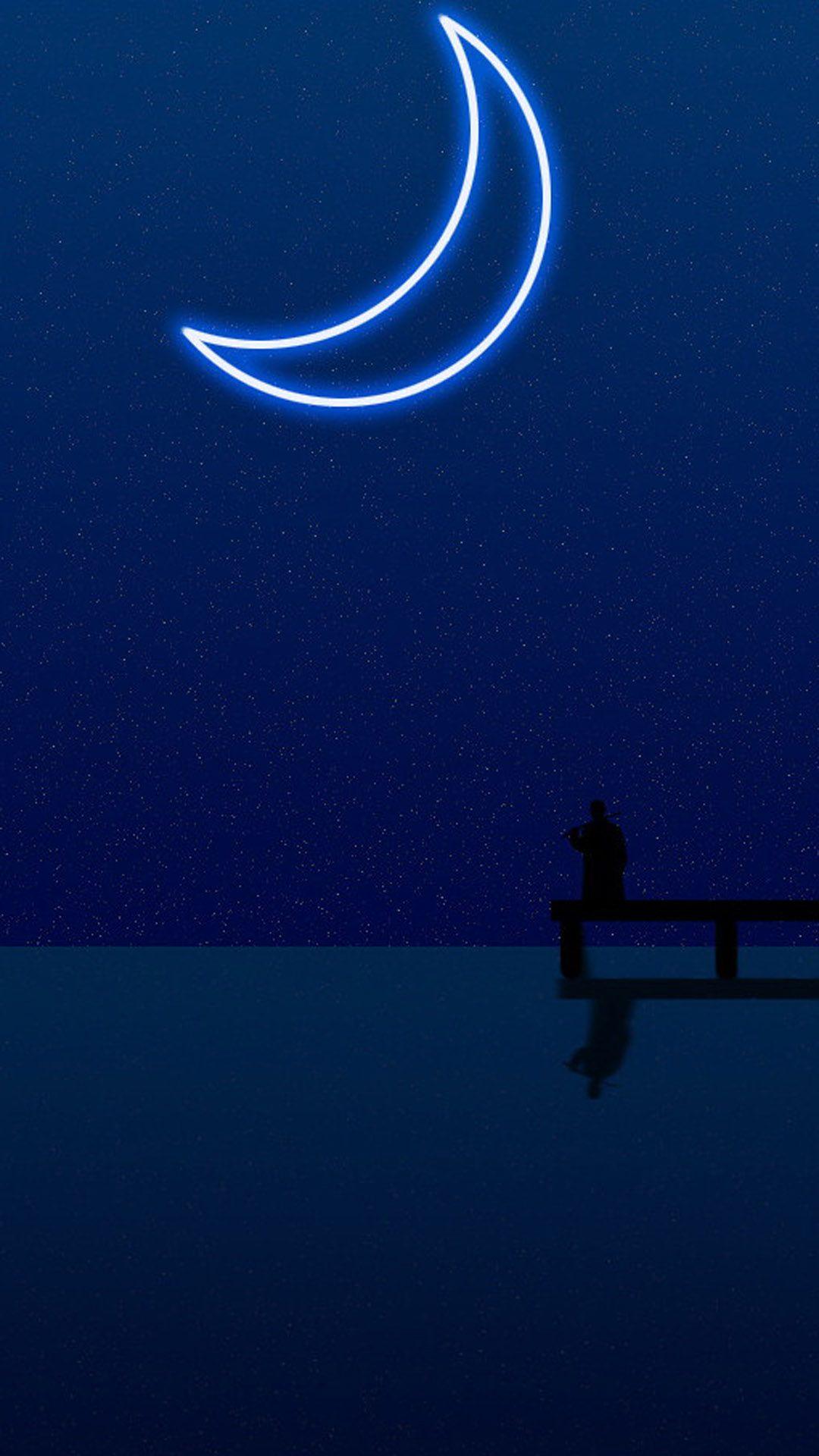 1080x1920 Night Moon Lake Smartphone Wallpaper HD ⋆ GetPhotos